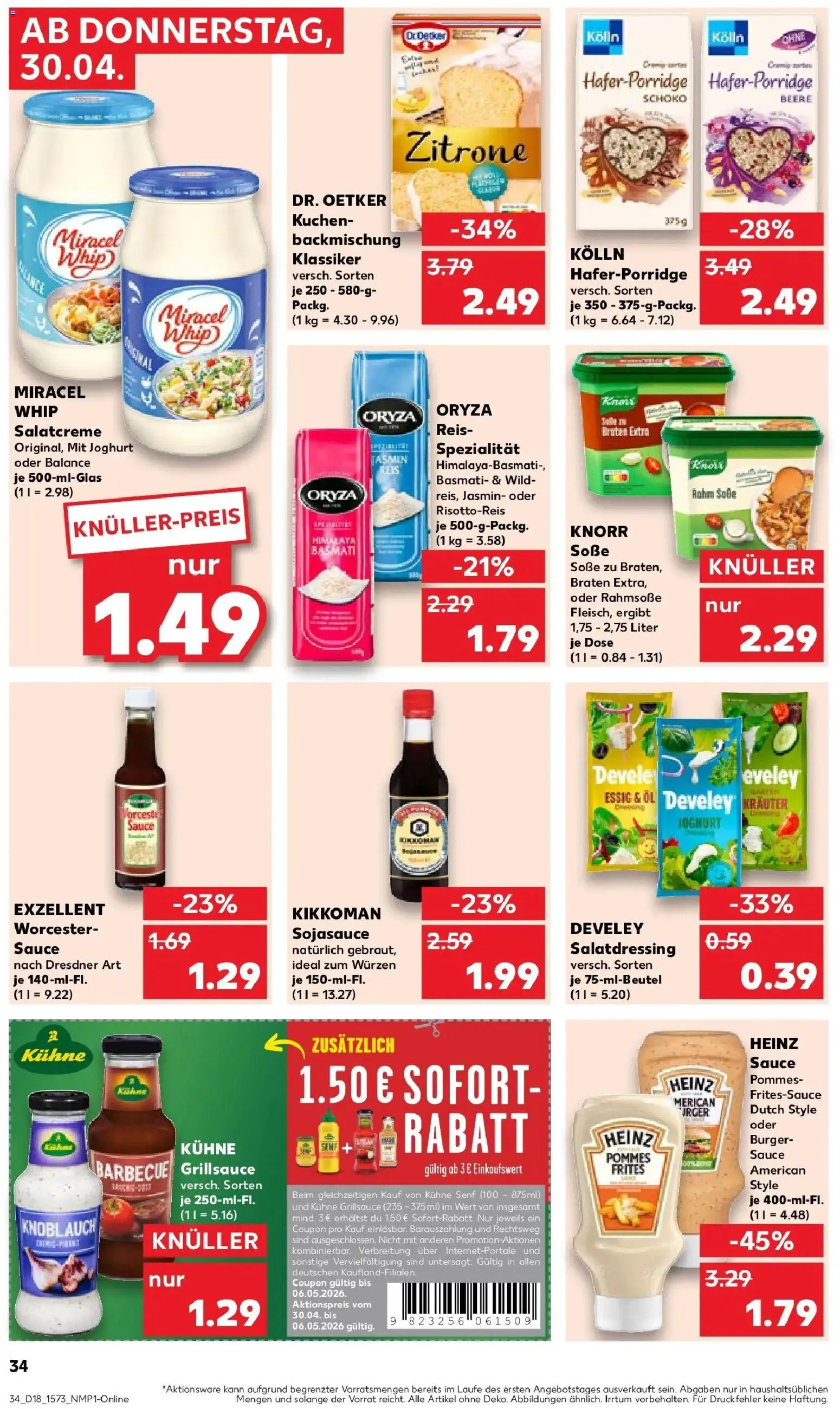 Prospekt Kaufland ab 30.04.2026 » Angebote Online zum Blättern | Seite: 34 | Produkte: Joghurt, Knorr, Miracel whip, Knoblauch