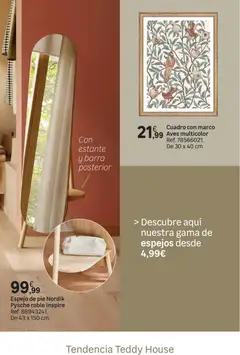 Vista previa Leroy Merlin catálogo Decoración válido desde el 10/09/2026 | Página: 57 | Productos: Aves, Marco, Estante, Espejo