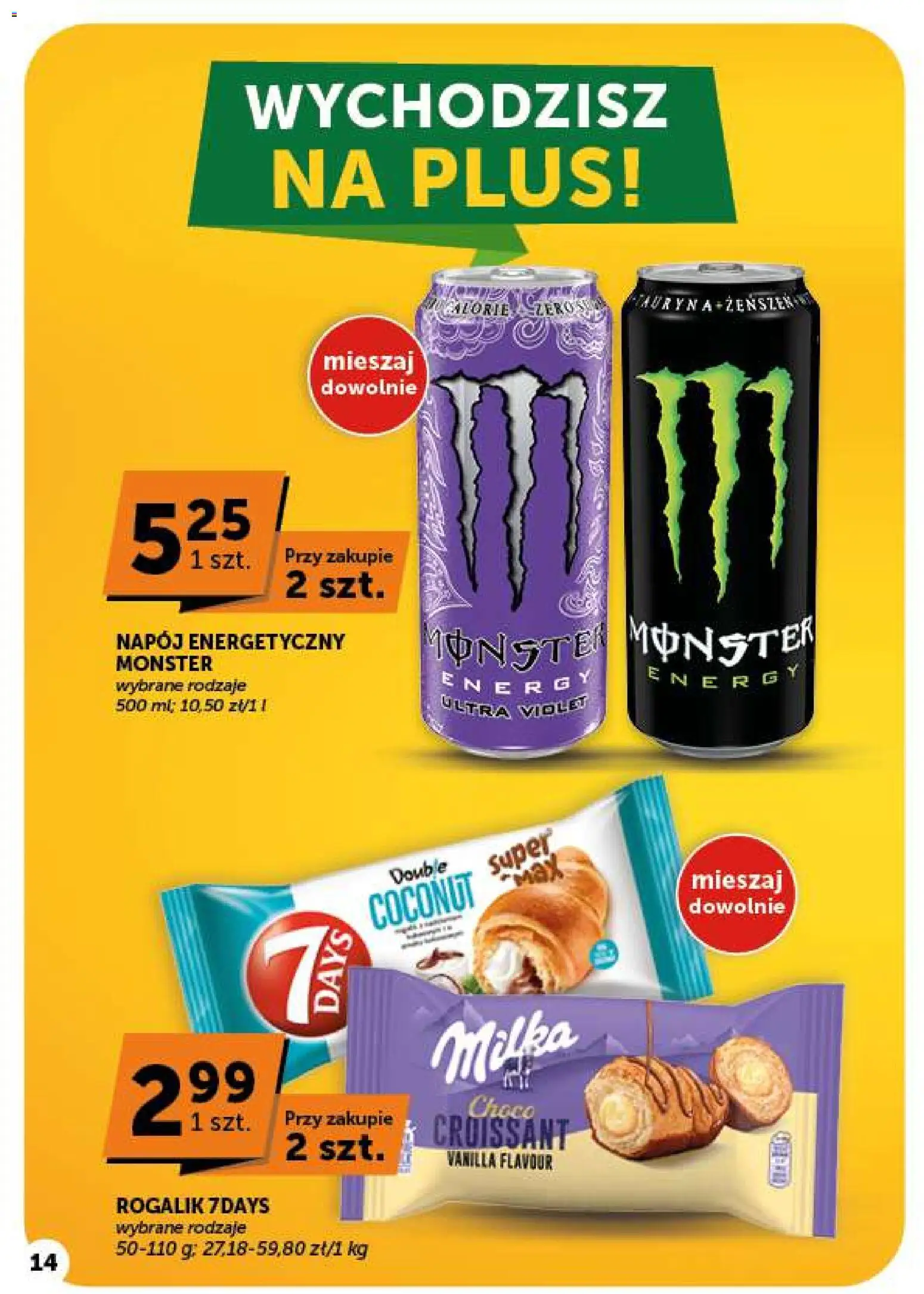ABC gazetka - Market od 22.10.2026 | Strona: 14 | Produkty: Croissant, Napój energetyczny, Milka, 7days