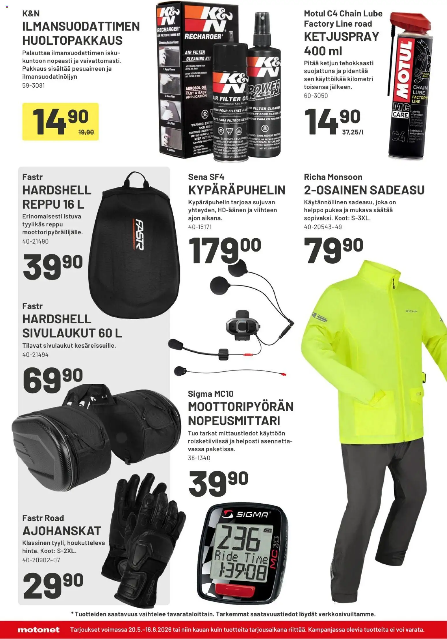 Motonet tarjoukset – voimassa 20.05.2026 alkaen | Sivu: 14 | Tuotteet: Voi, Reppu