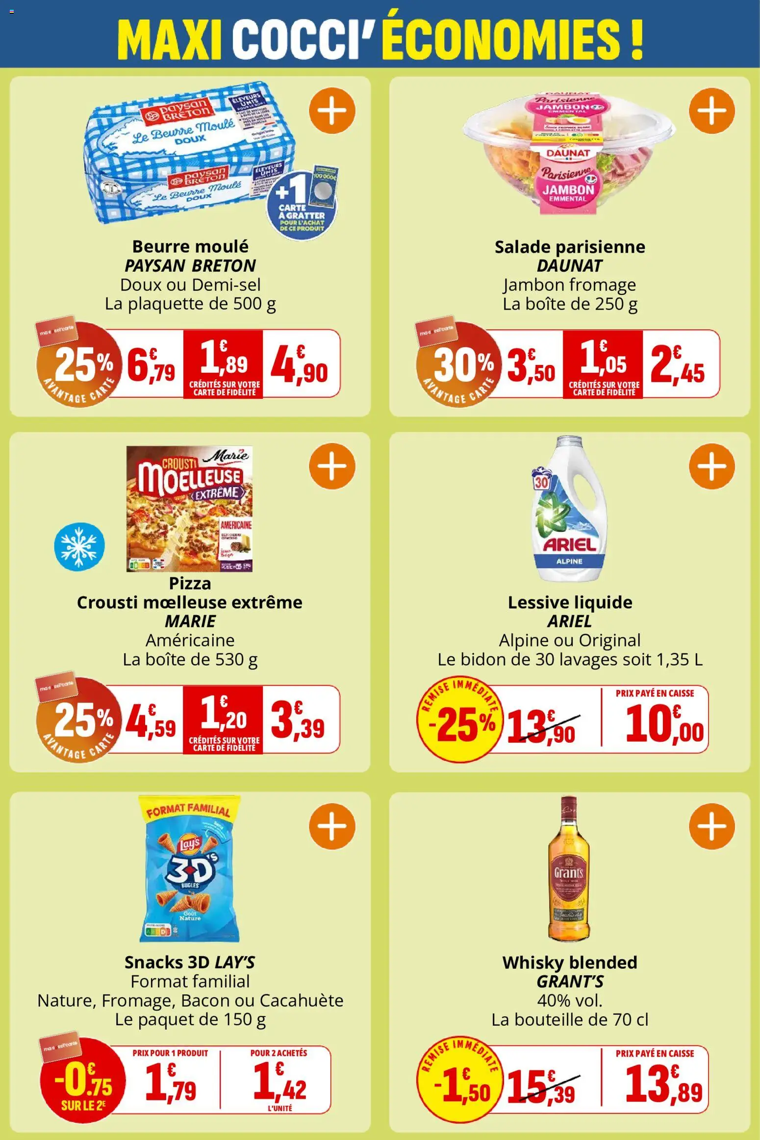 {H1} | Page: 4 | Produits: Salade, Ariel, Jambon, Pizza