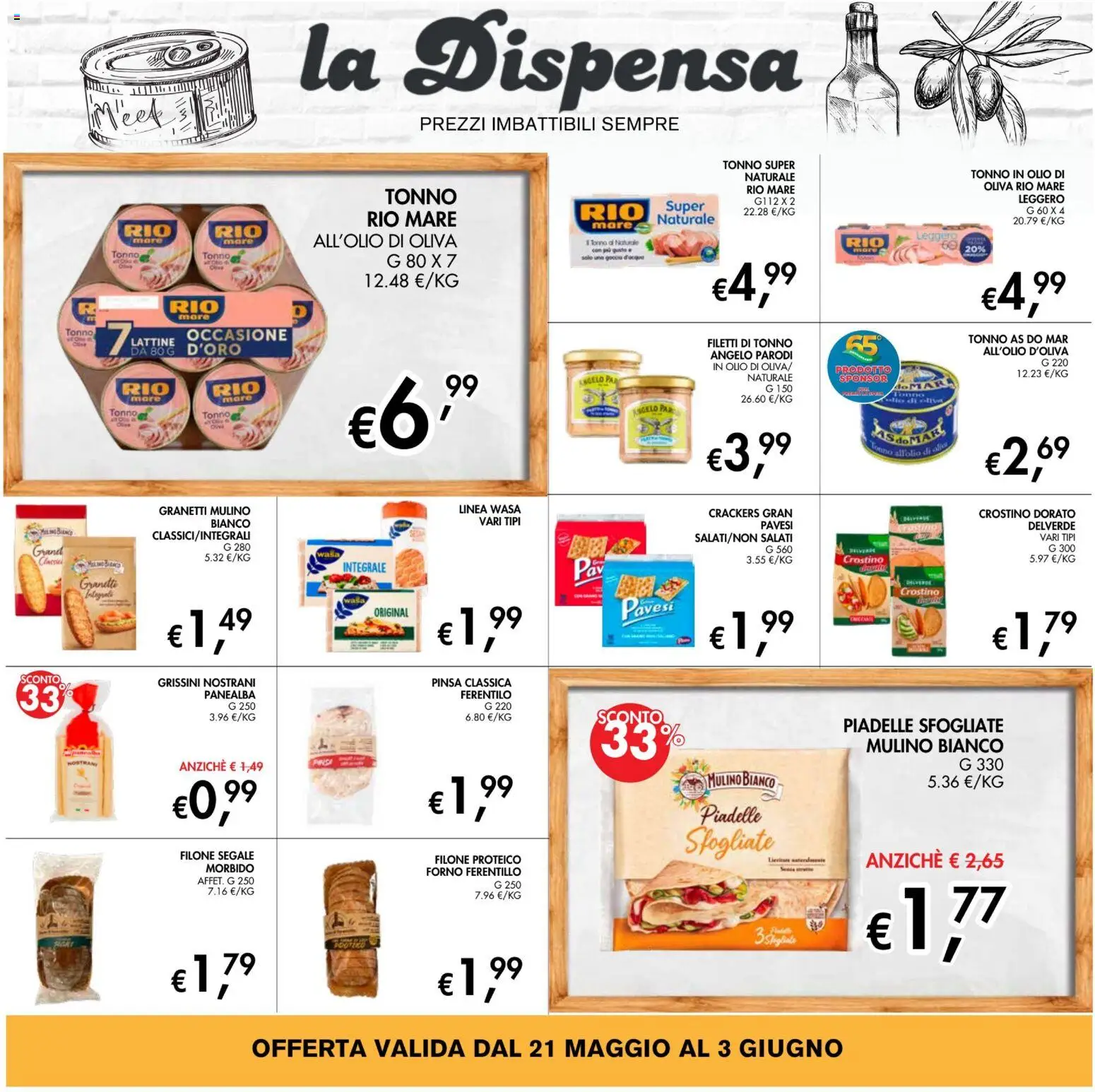 Volantino Coal del 21.05.2026 | Pagina: 16 | Prodotti: Olio, Crackers, Tonno, Grissini