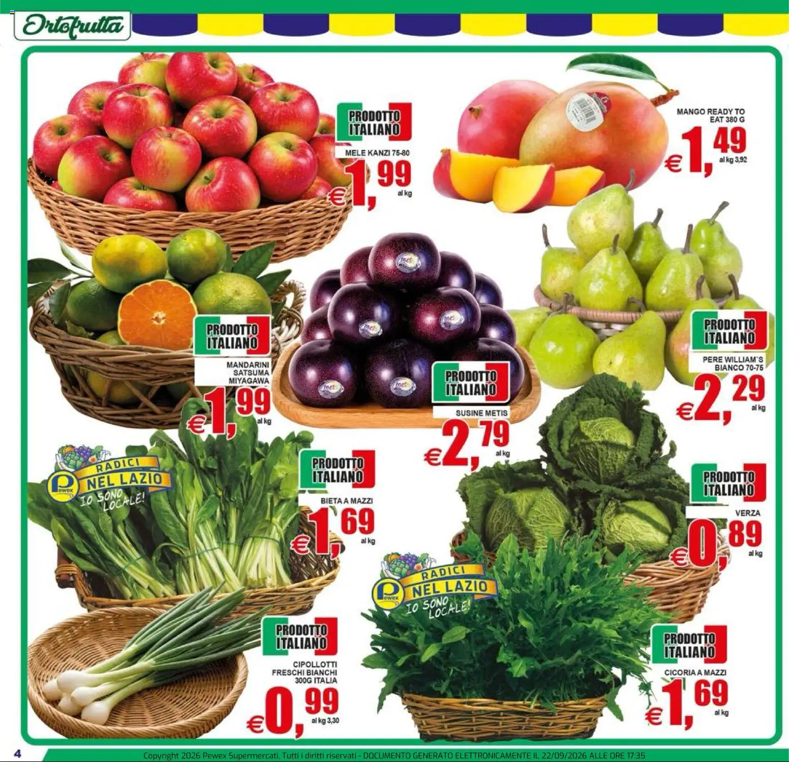 Volantino Pewex del 24/09/2026 | Pagina: 4 | Prodotti: Mele, Pere, Mango, Susine