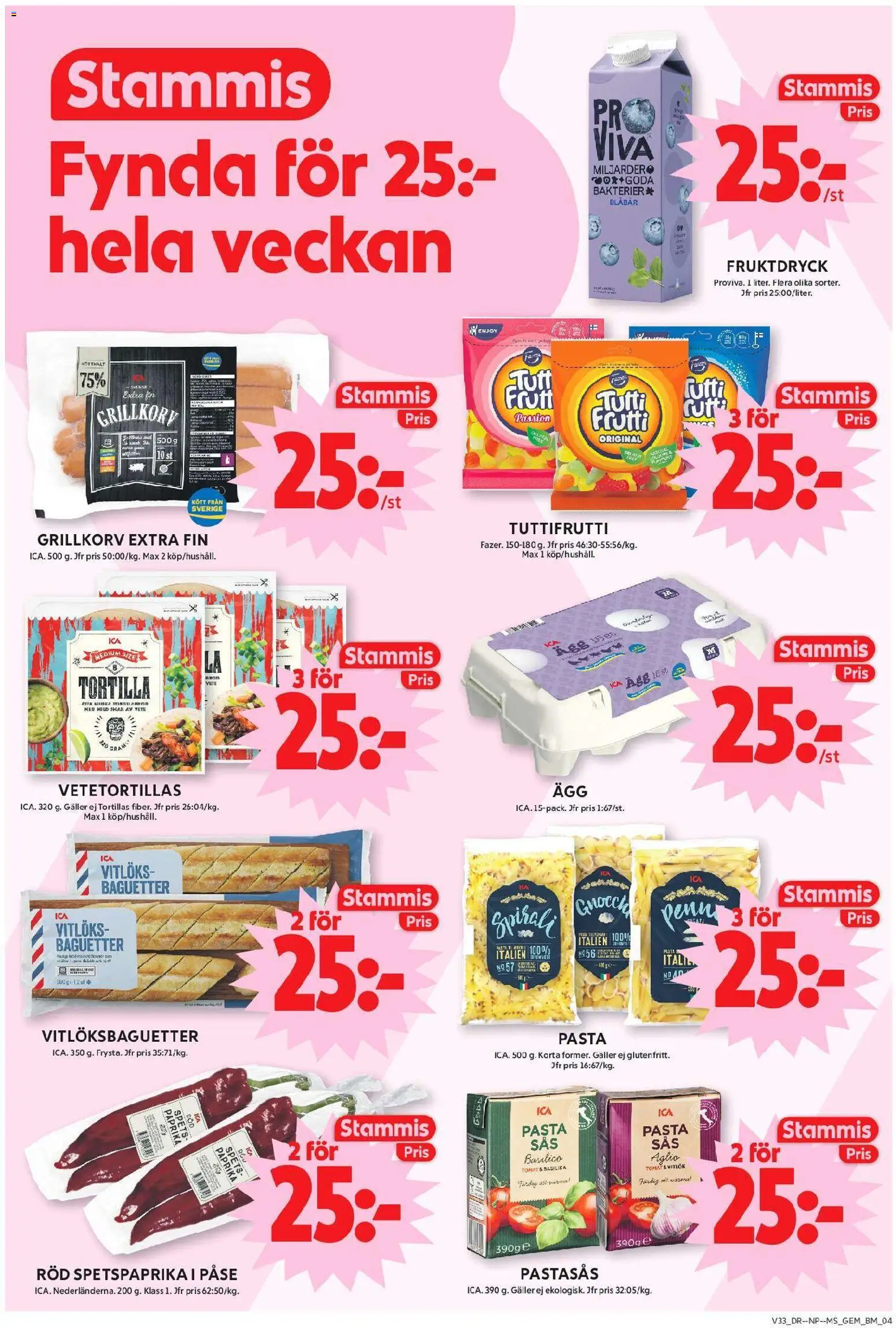 ICA Maxi reklamblad aktuell från 10/08/2026 | Sida: 4 | Produkter: Paprika, Tortilla, Pasta, Basilika