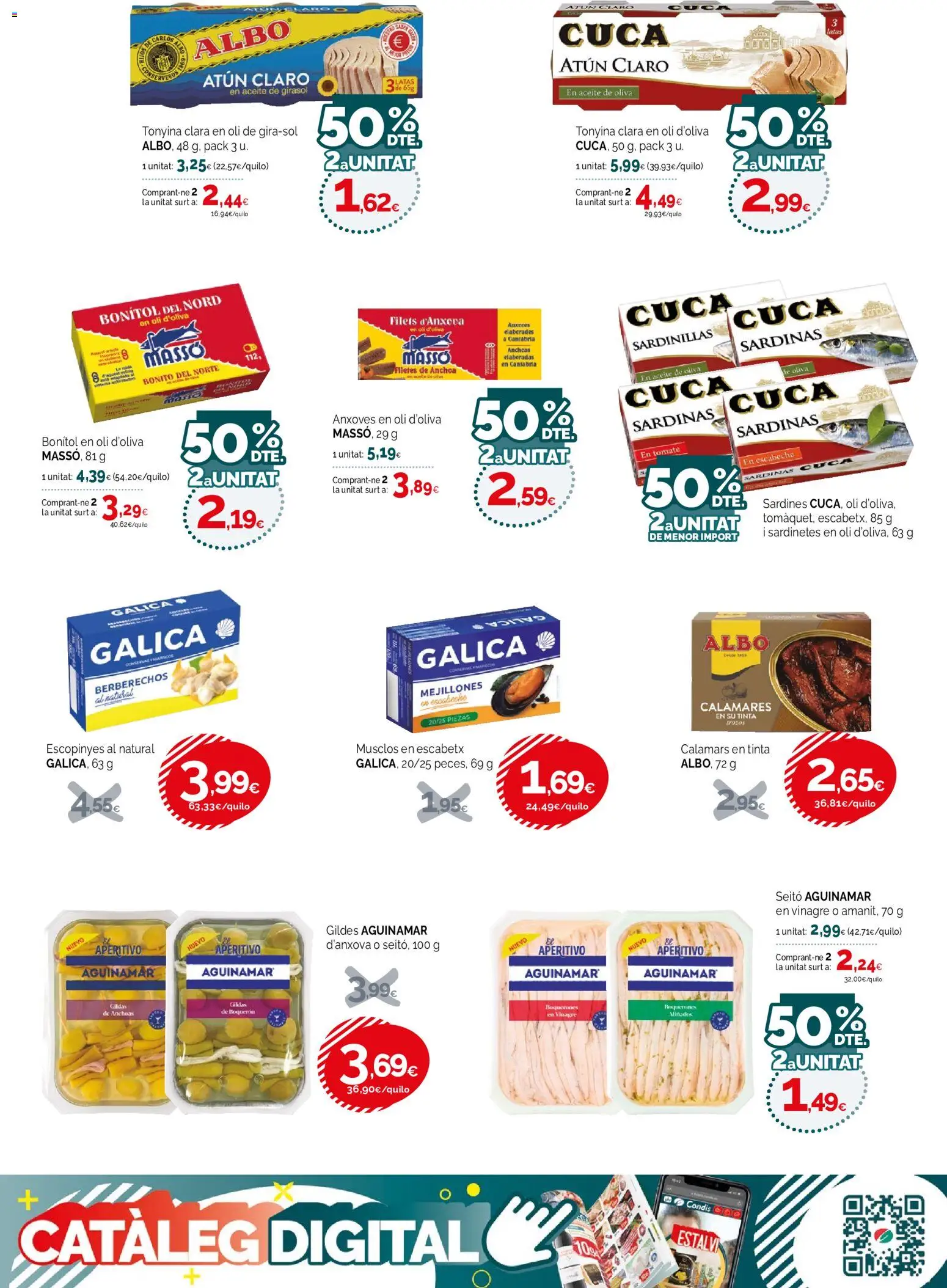 Condis folleto life │ válido desde el 17.06.2026 | Página: 15 | Productos: Calamares, Sardinillas, Aceite, Δεξαμενή