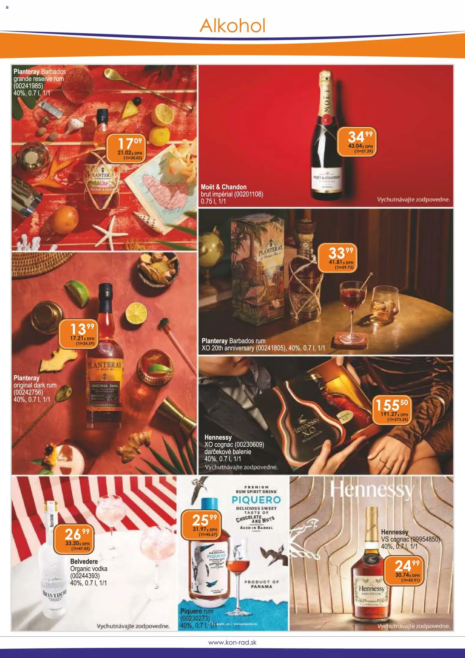 Nové KON - RAD akcie – leták je platný od 01.06.2026 | Strana: 5 | Produkty: Vodka, Alkohol, Rum, Hennessy