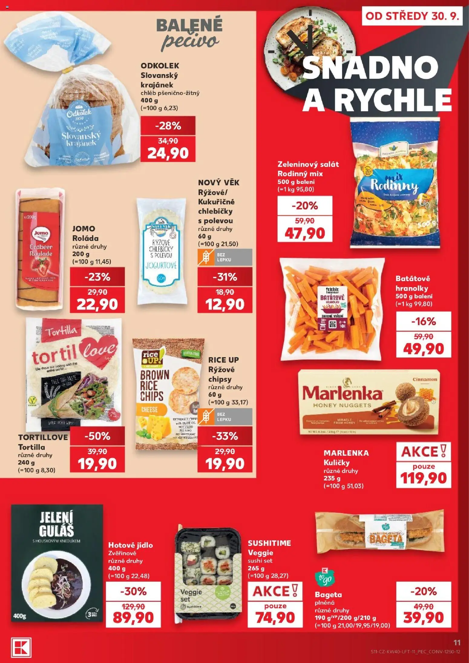 Kaufland leták - Plzeň od 30.09.2026 | Strana: 11 | Produkty: Veggie, Salát, Pečivo, Kuličky