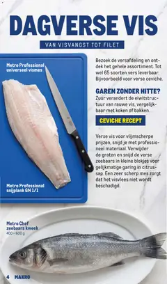 Makro folder - Horeca Magazine 3 - Voorbeeld van een folder van Makro, geldig van 15-06-2026 | Pagina: 4 | Producten: Vis, Mes, Filet