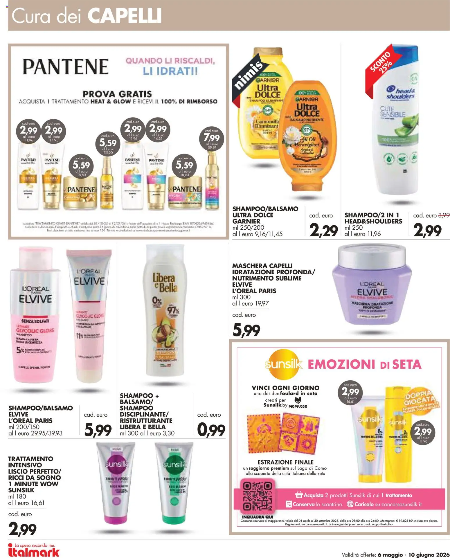 Volantino Italmark del 06.05.2026 | Pagina: 10 | Prodotti: Shampoo, Balsamo, Maschera