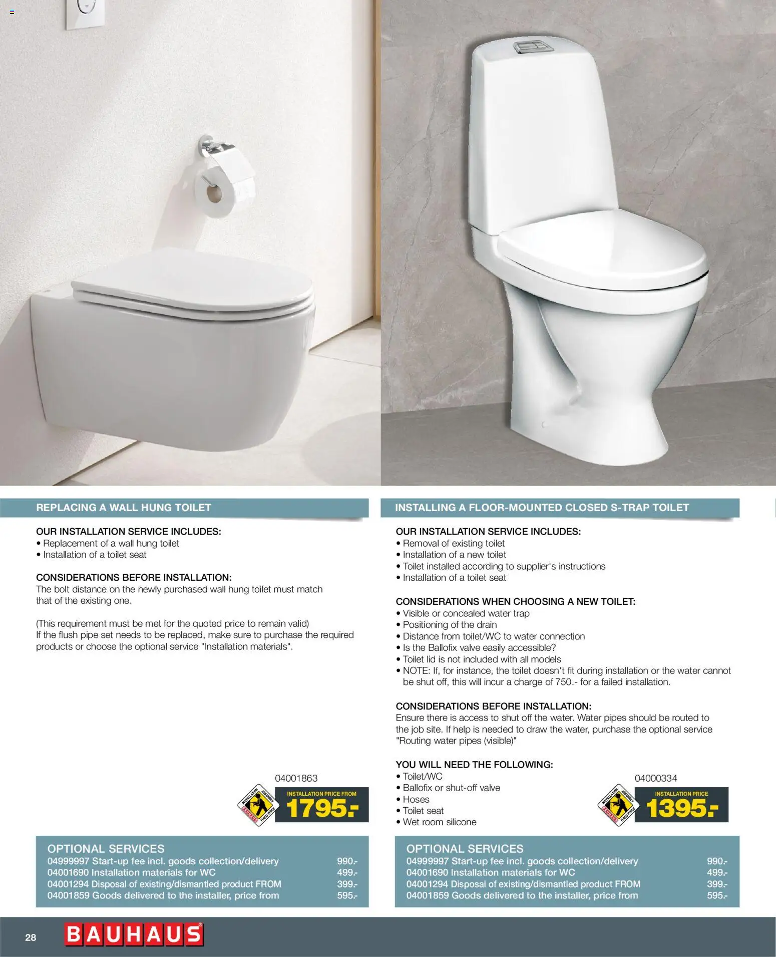 Bauhaus tilbudsavis – gyldig fra 01/01/2026 | Side: 28 | Produkter: Toilet, Is