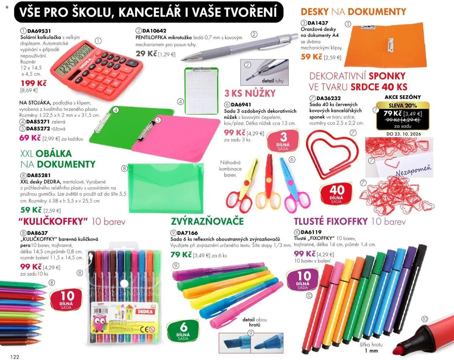 Nové Dedra akcie – leták je platný od 01.08.2026 | Strana: 22 | Produkty: Kalkulačka