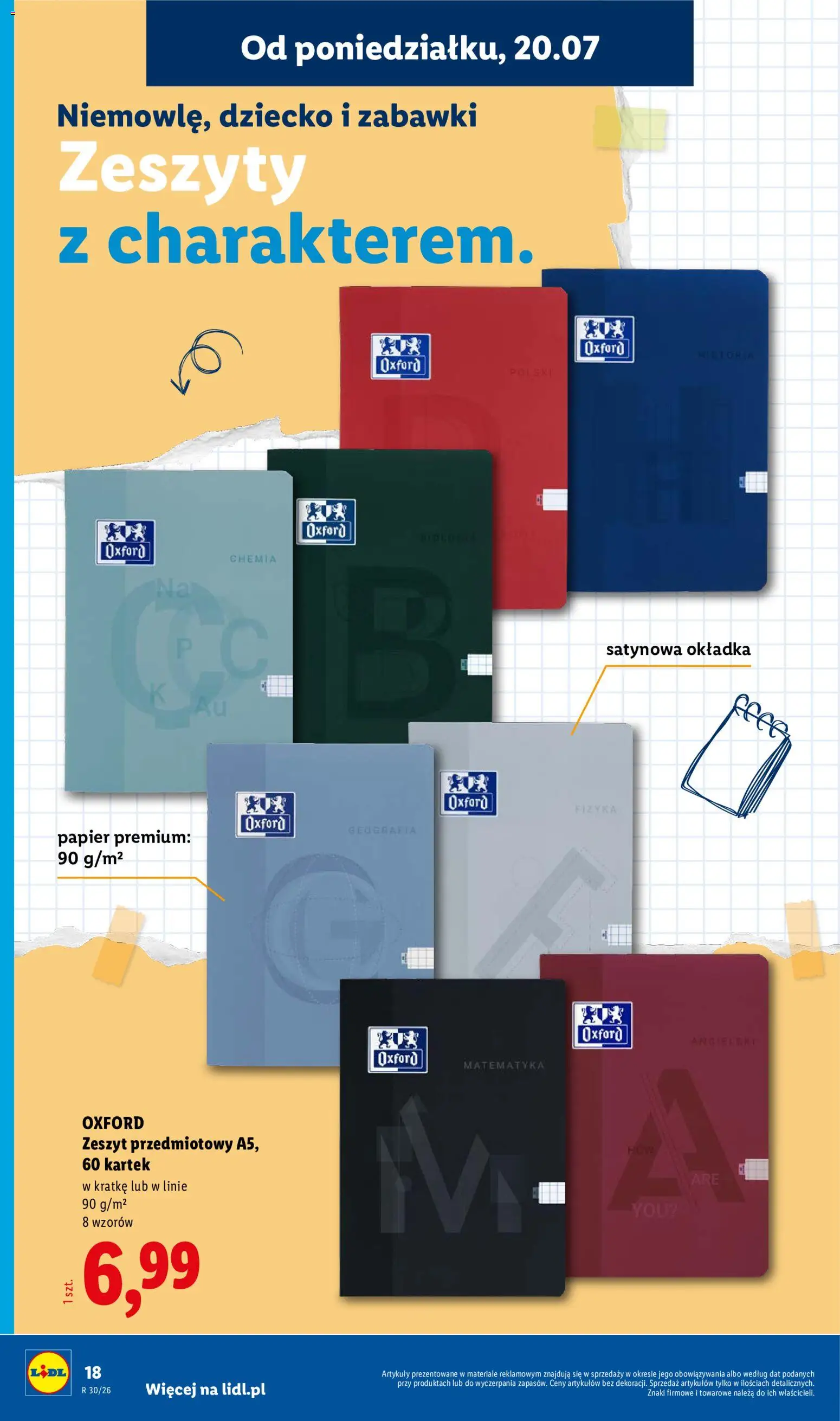 Lidl Katalog od 20.07.2026 | Strona: 18 | Produkty: Notebook, Zeszyt