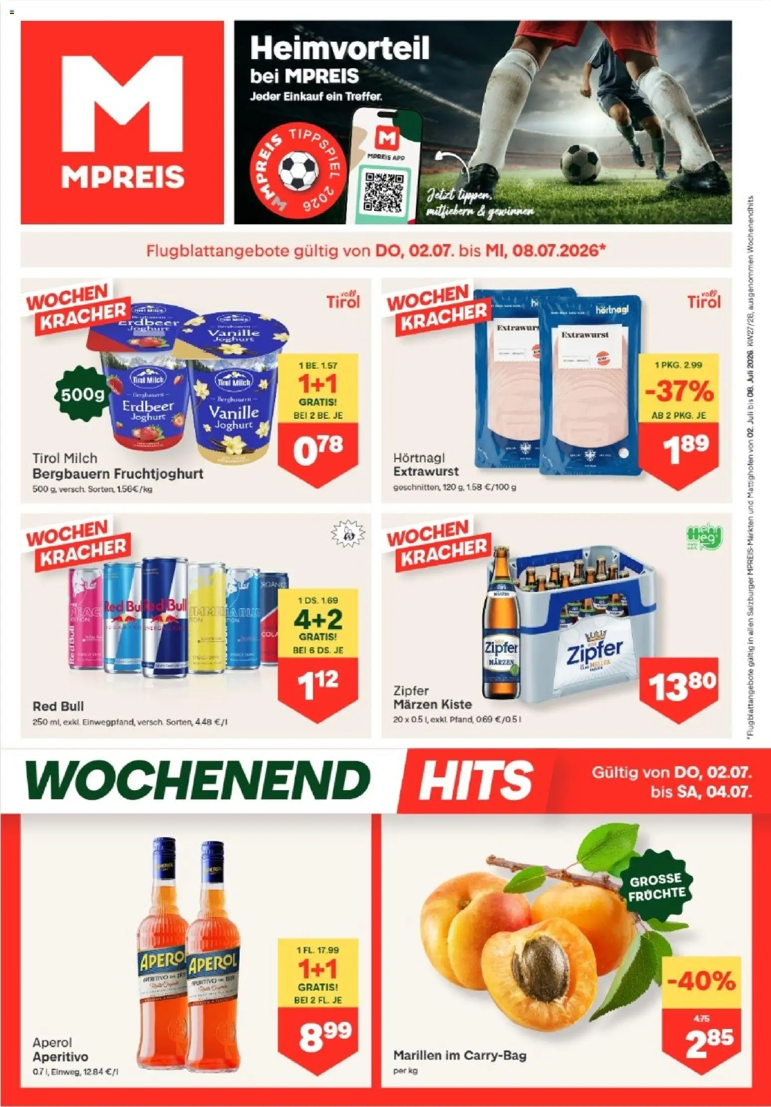 MPREIS Altenmarkt im Pongau gültig ab 02.07.2026 | Seite: 1 | Produkte: Milch, Joghurt