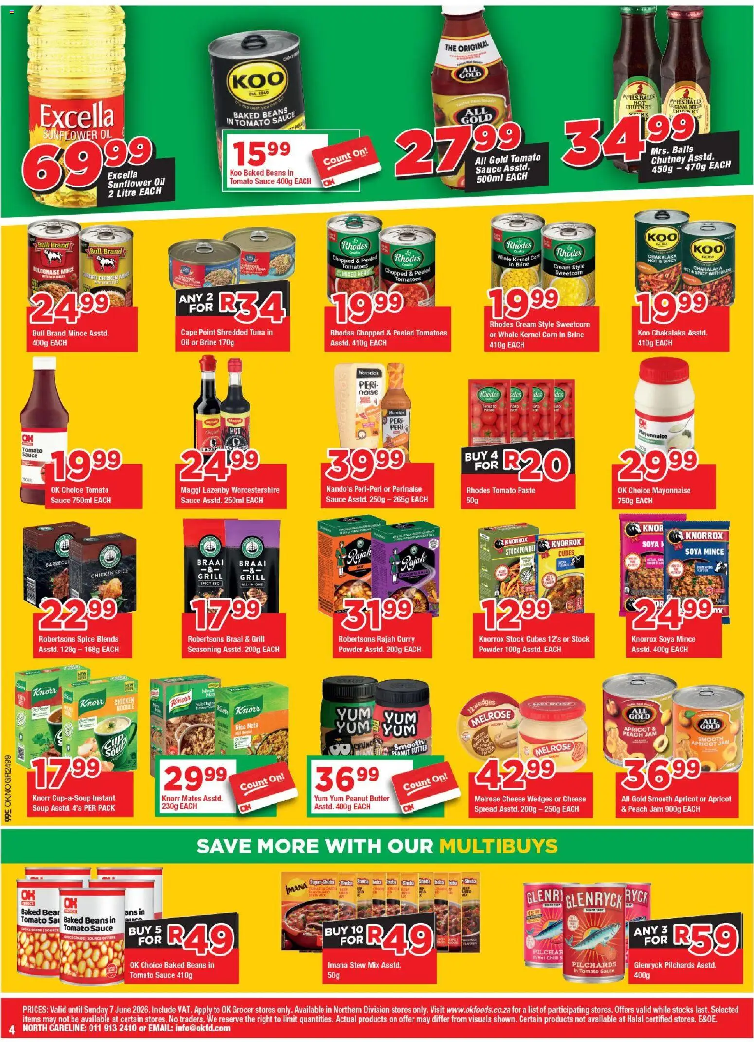 New OK Foods catalogue – valid from 25.05.2026 | Page: 4 | Products: Corn, Butter, Stock, Mayonnaise