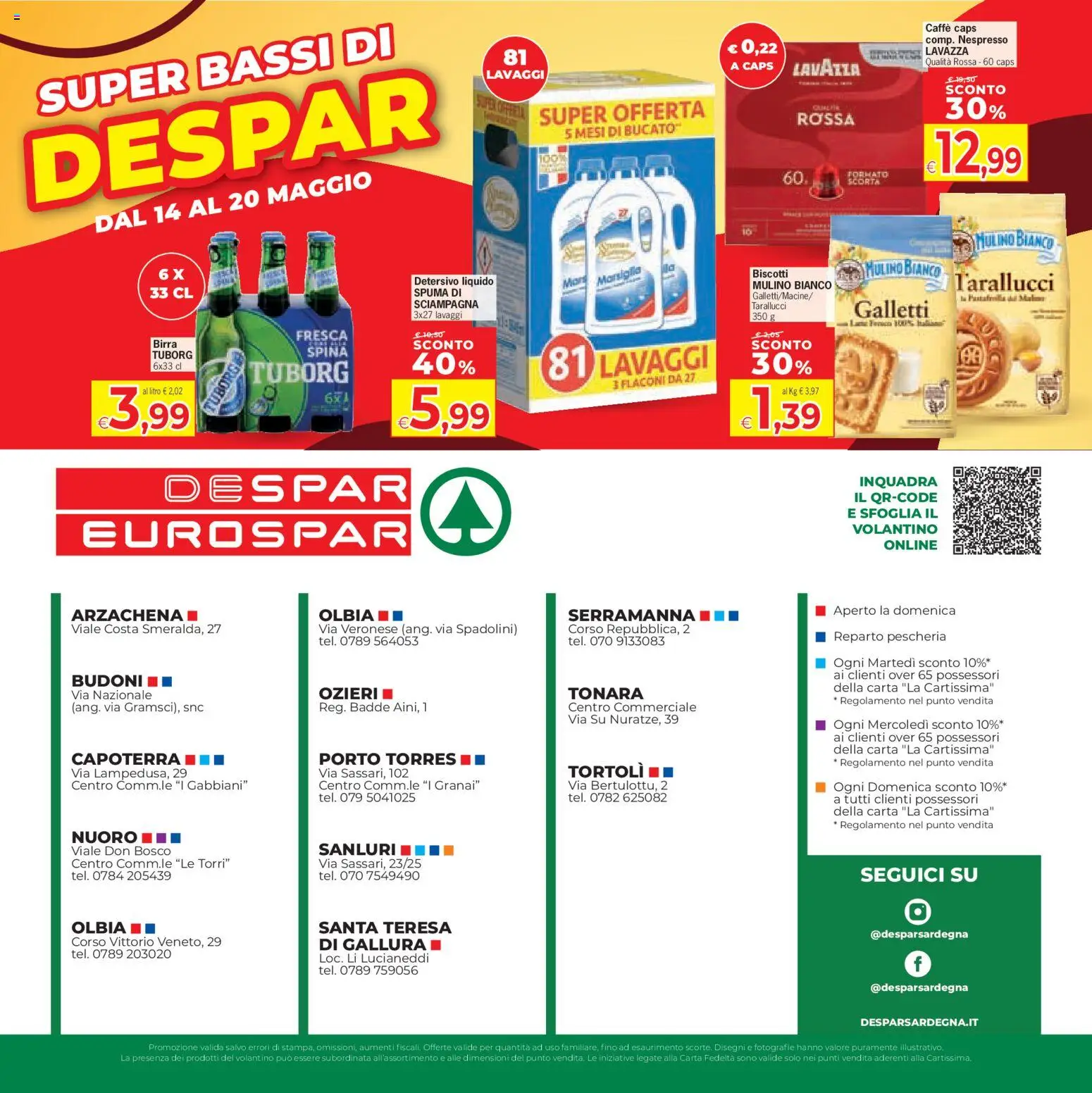Volantino Eurospar del 07.05.2026 | Pagina: 20 | Prodotti: Caffè, Birra, Biscotti, Lavazza