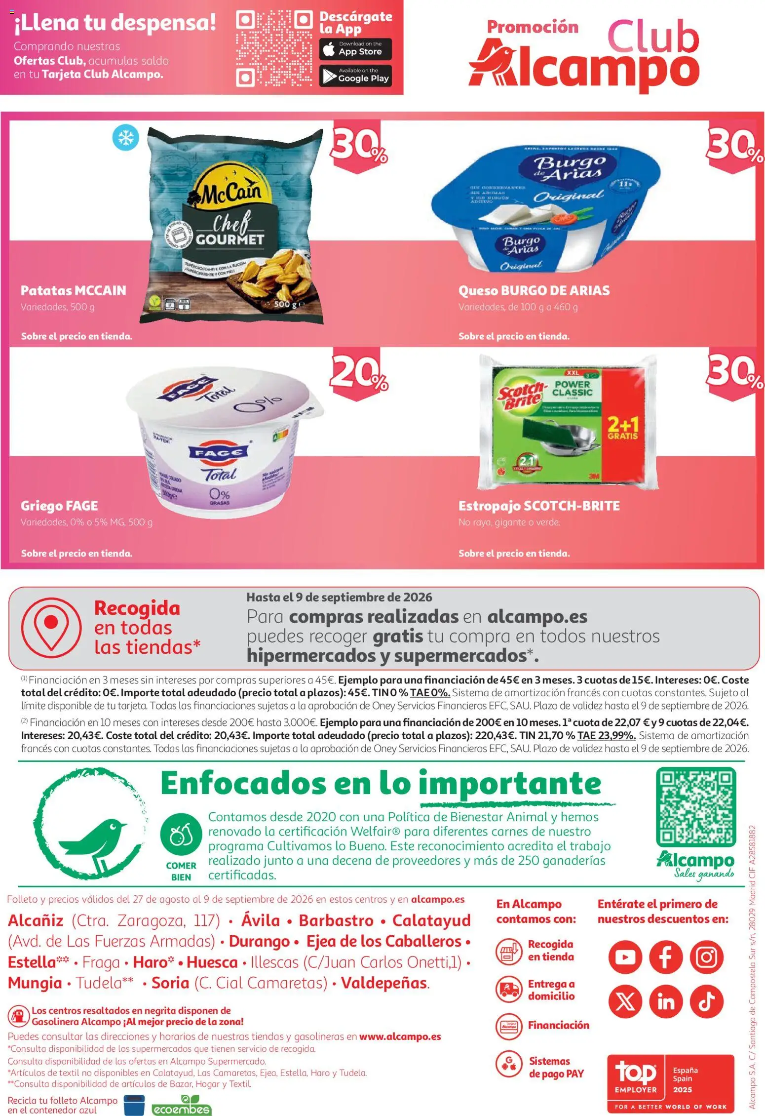 Alcampo Superstore Nacional │ válido desde el 27/08/2026 | Página: 12 | Productos: Queso, Patatas