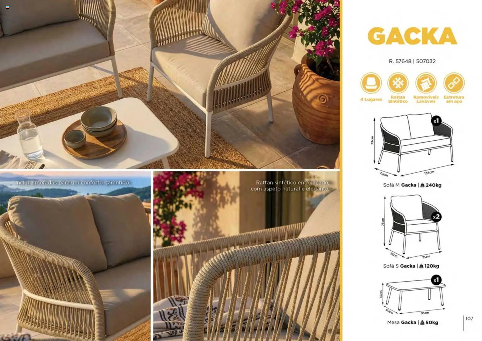 Espaço Casa folheto Ar Livre 2026 │ válido de 07.03.2026 | Página: 107 | Produtos: Sofá, Mesa