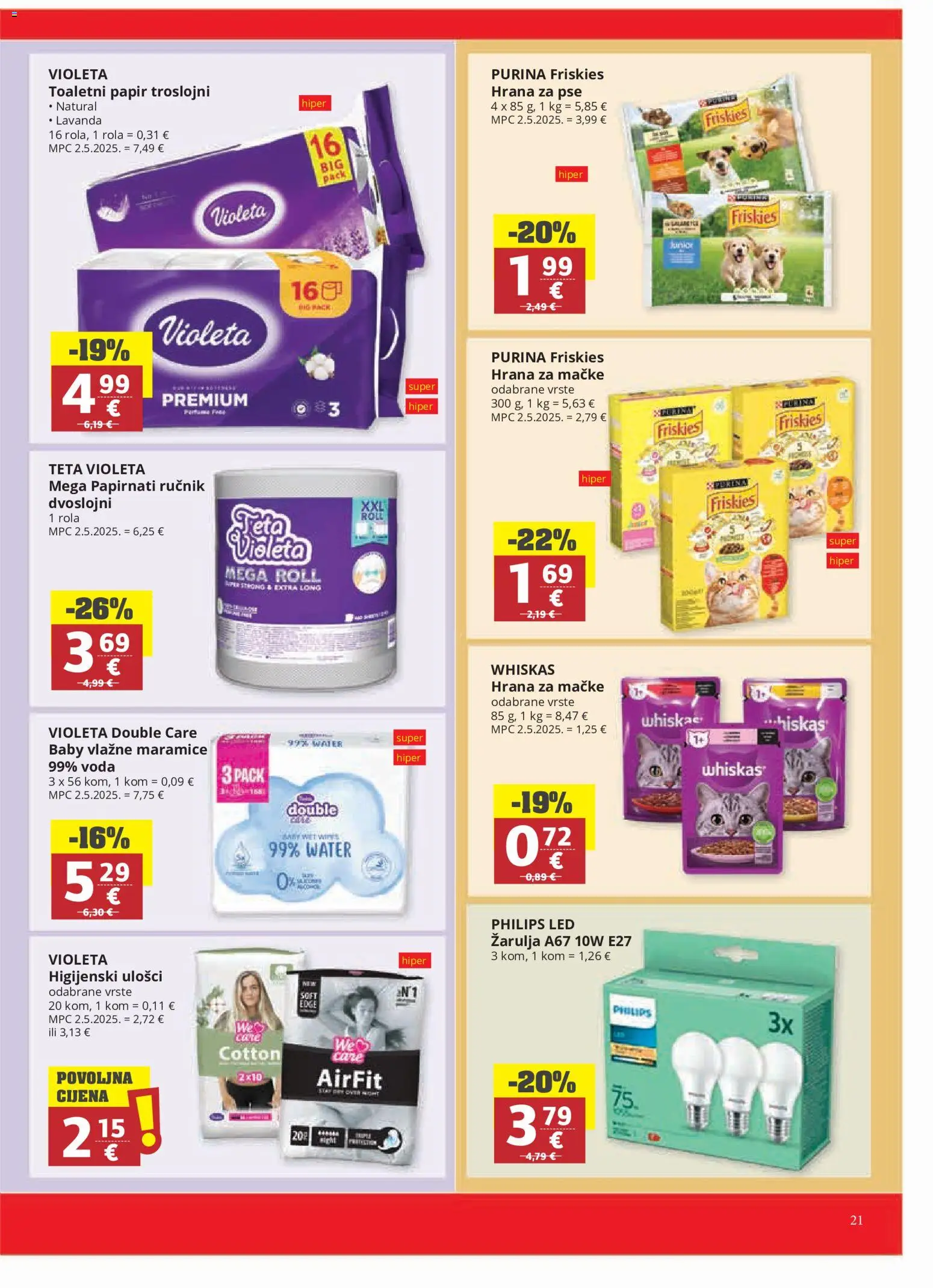 Ultra Gros katalog | vrijedi od 14.07.2026 | Stranica: 21 | Proizvodi: Whiskas, Feta, Vlažne maramice, Ručnik