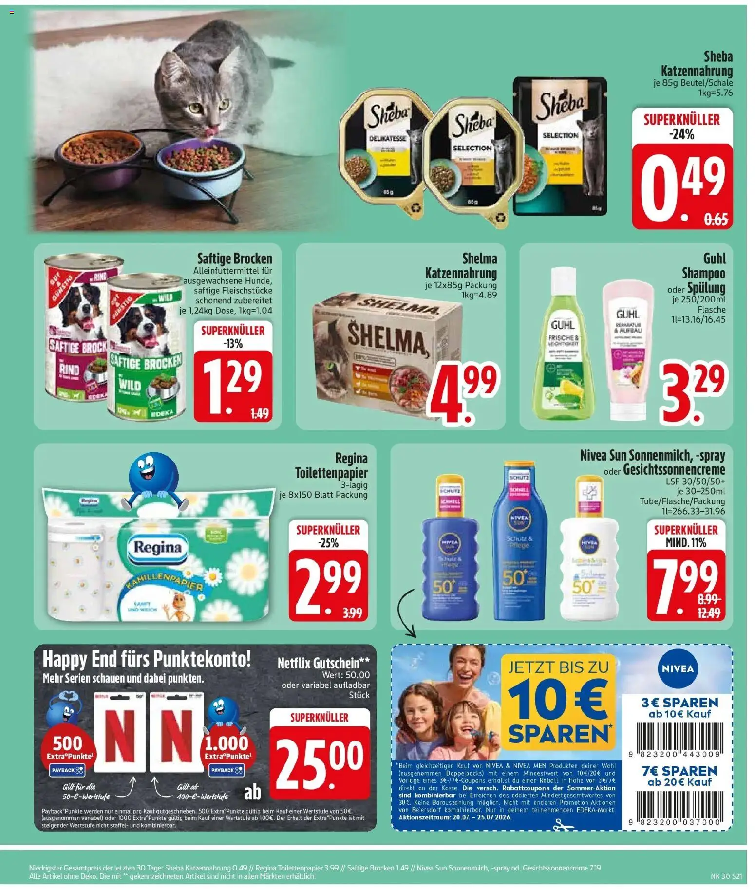 Edeka prospekt Seubersdorf – gültig ab 20.07.2026 | Seite: 23 | Produkte: Sheba, Shampoo, Spülung, Toilettenpapier