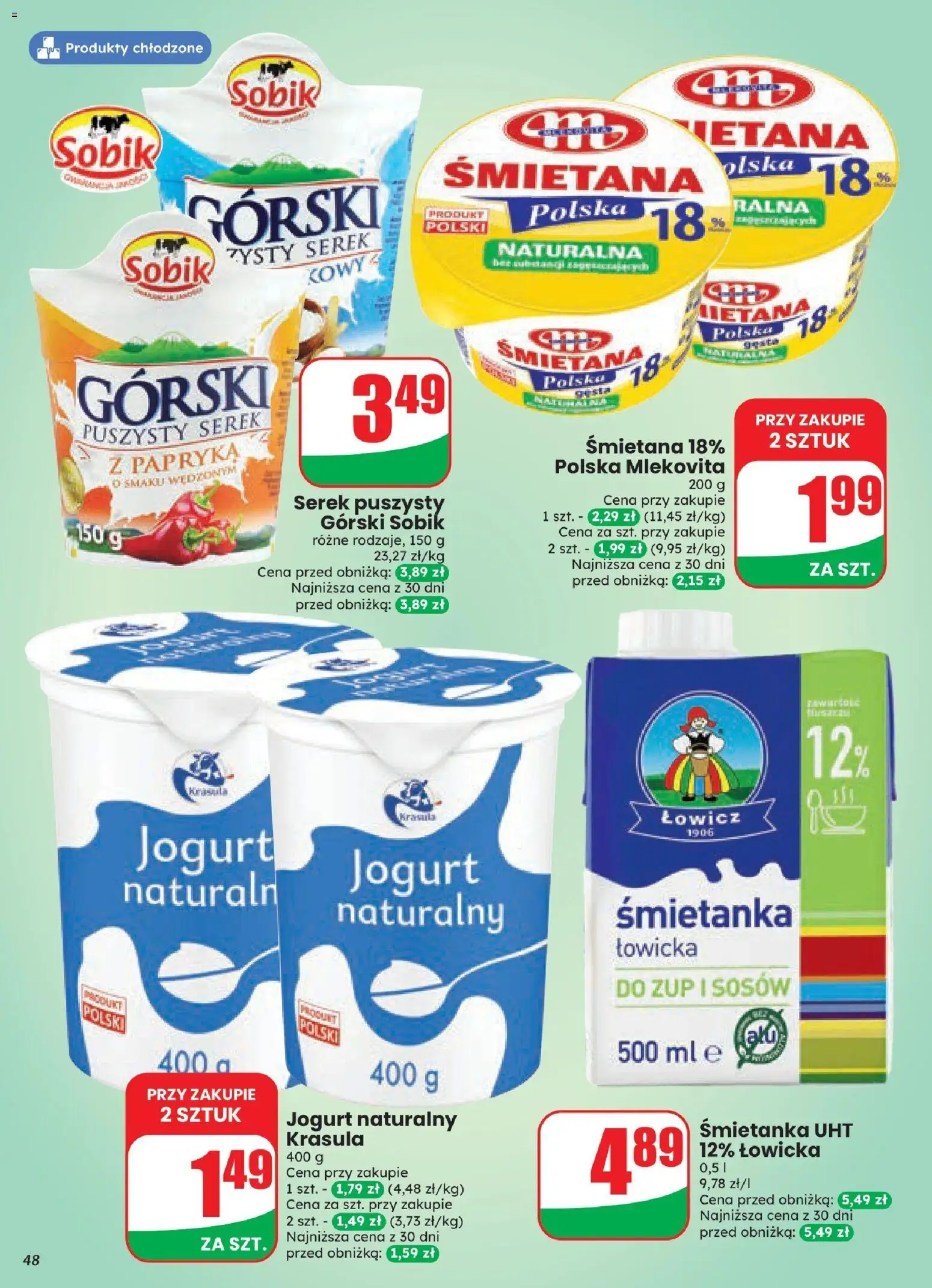 Dino gazetka od 21.10.2026 | Strona: 48 | Produkty: Serek, Jogurt naturalny, Jogurt, Śmietana