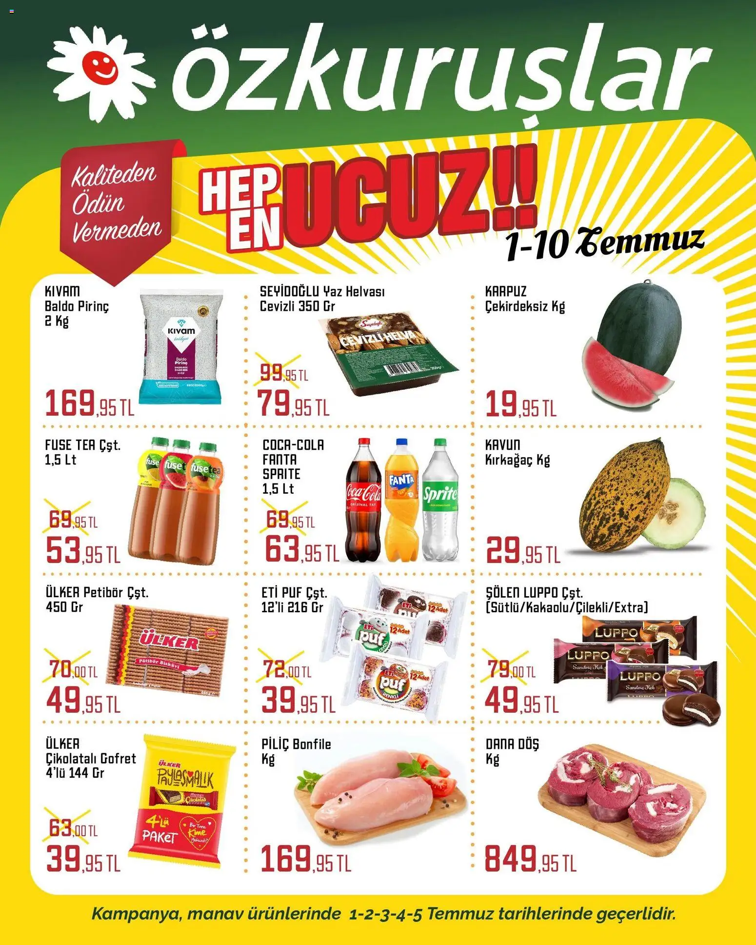 Özkuruşlar Katalog Temmuz Fırsatları - 01 Temmuz 2026 tarihinden itibaren geçerlidir | Sayfa: 2 | Ürünler: Gofret, Pirinç, Fanta, Bisküvi