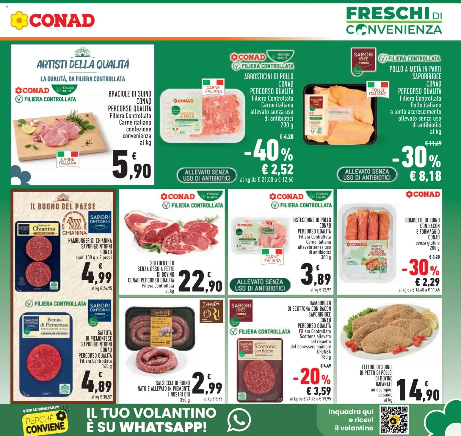 Volantino Conad del 13/08/2026 | Pagina: 5 | Prodotti: Bovino, Salsiccia, Vitello, Hamburger