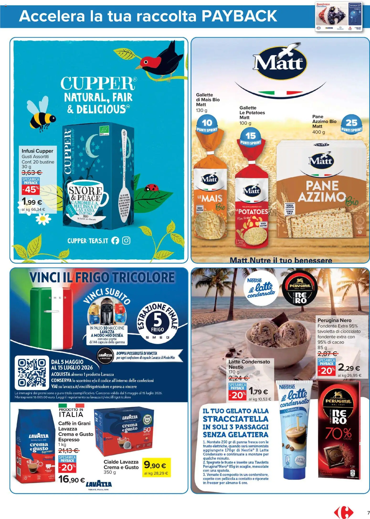 Volantino Carrefour del 05.06.2026 | Pagina: 7 | Prodotti: Crema, Latte, Caffè in grani, Lavazza