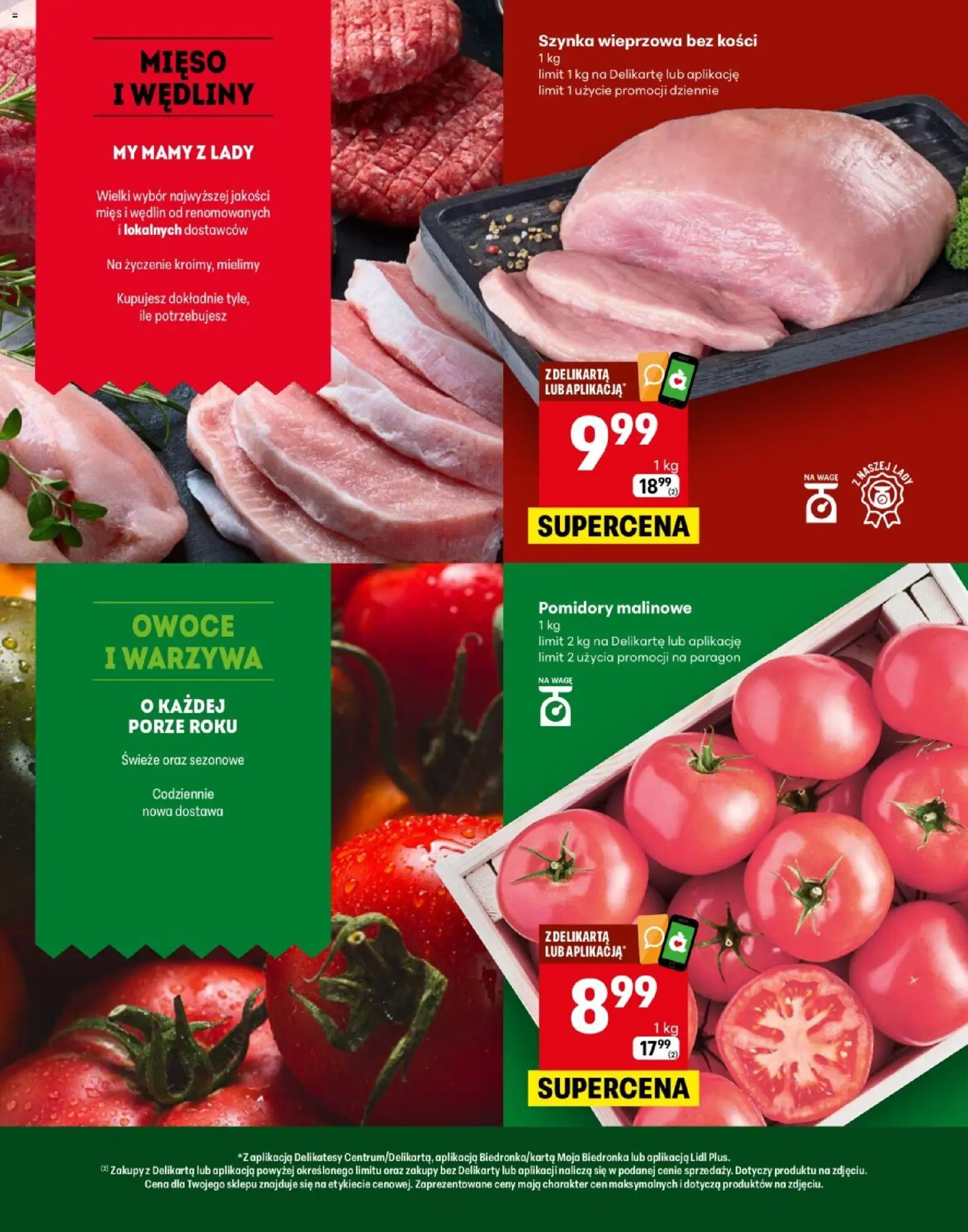 Delikatesy Centrum gazetka - Warszawa Zamieniecka Otwarcie od 12.03.2026 | Strona: 2 | Produkty: Mięso, Pomidory malinowe, Pomidory, Owoce