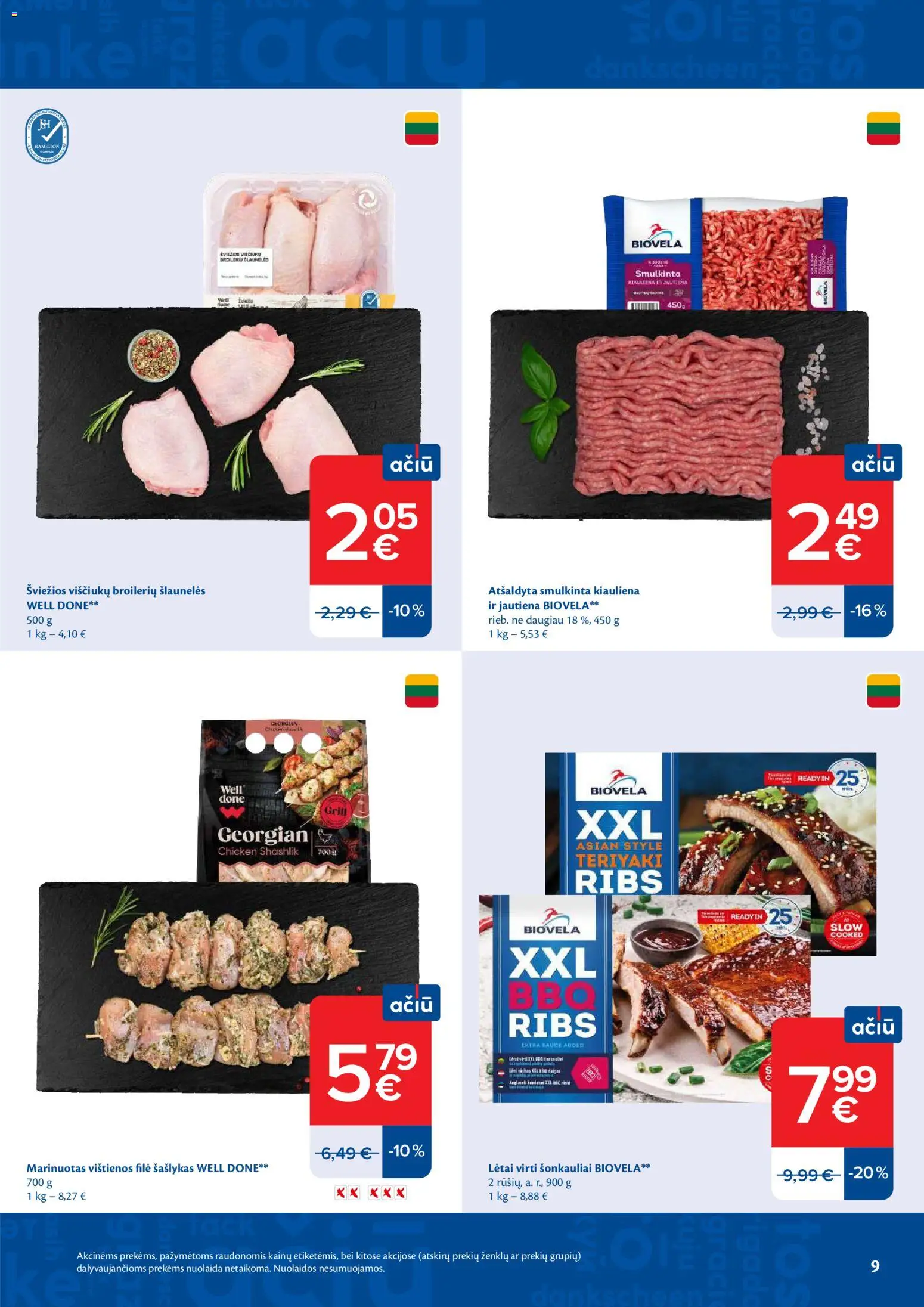 MAXIMA akcijos nuo 2026.09.08 | Puslapis: 9 | Prekių: Vištienos, Kiauliena, Jautiena