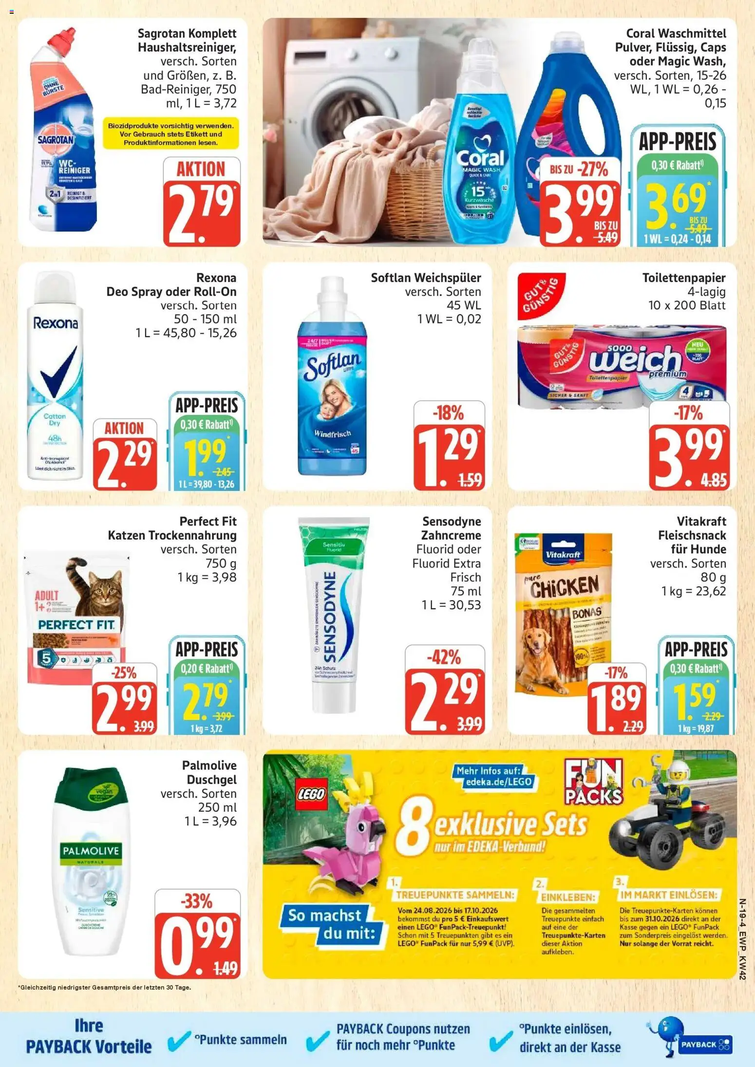 Edeka Prospekt Rostock (ab 12.10.2026) » Angebote Online | Seite: 19 | Produkte: Coral, Duschgel, Weichspüler, Toilettenpapier