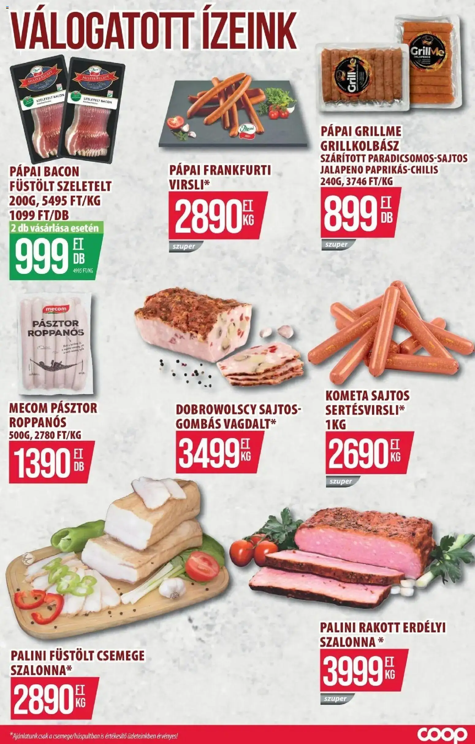 COOP Szolnok akciós ujság - amely érvényes a következő dátumtól: 2026.07.09. | Oldal: 10 | Termékek: Grillkolbász, Szeletelt bacon, Szalonna, Jalapeno