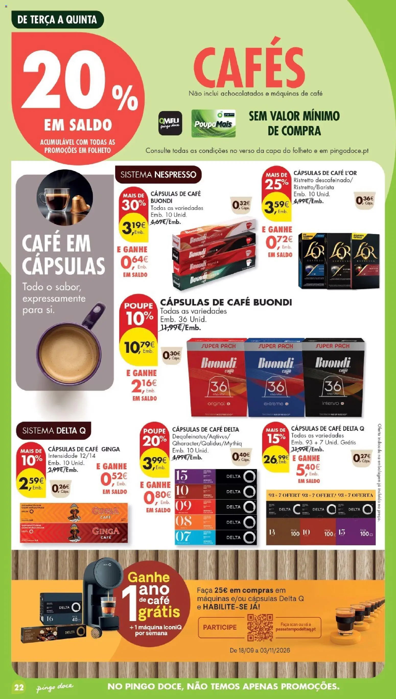 Pingo Doce Folheto Poupe Este Fim de Semana │ válido de 13/10/2026 | Página: 22 | Produtos: Faca, Cafe buondi, Cápsulas, Nespresso