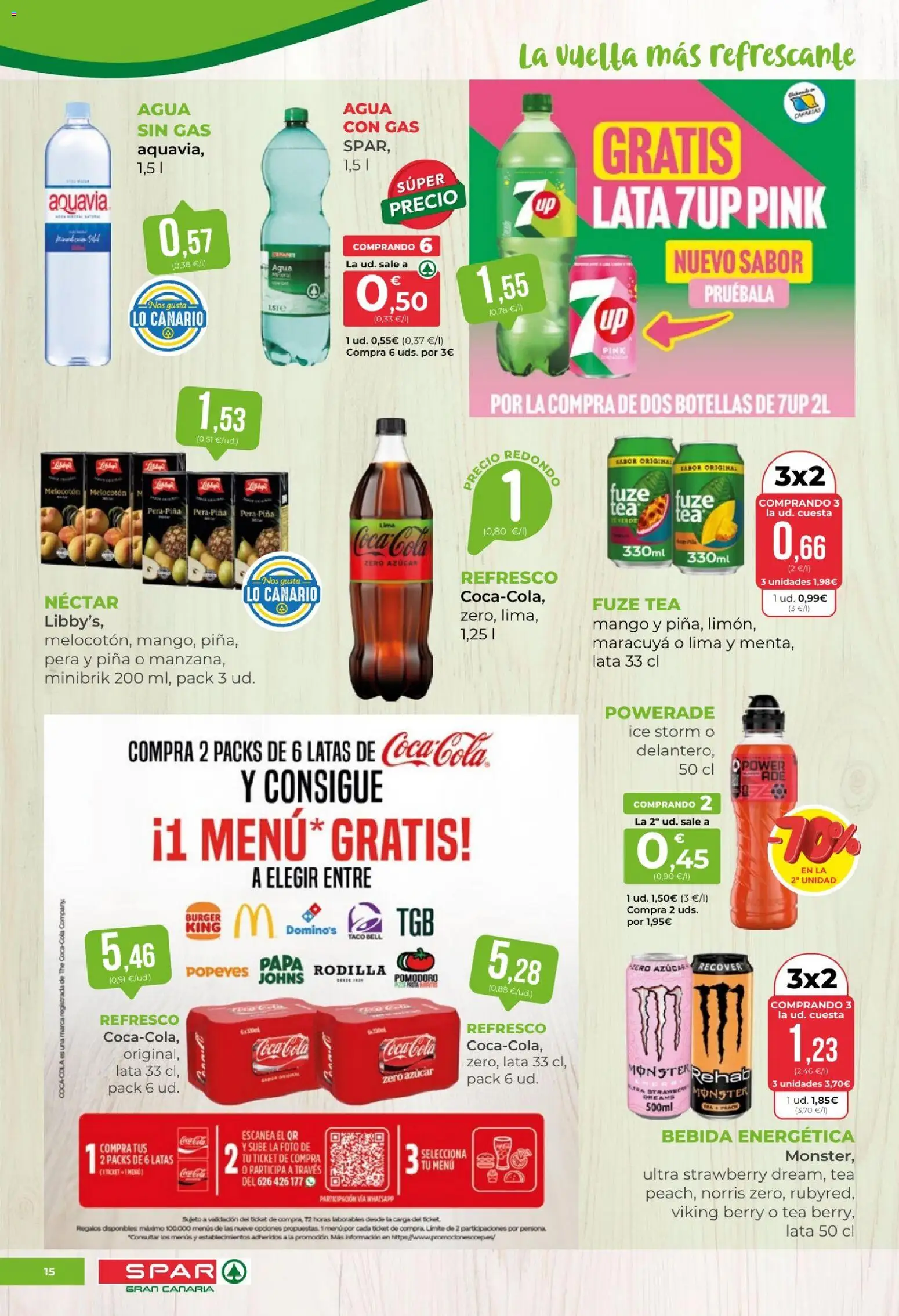 Spar folleto │ válido desde el 04/09/2026 | Página: 15 | Productos: Lima, Piña, Mango, Agua