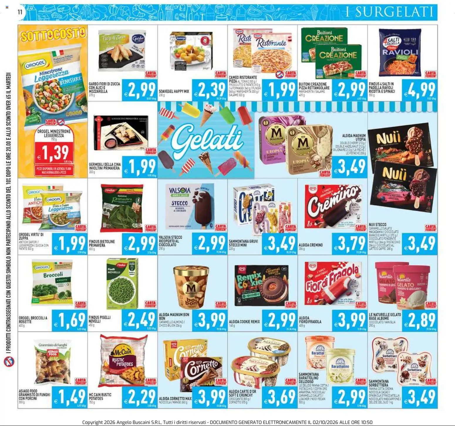 Volantino PIM Supermercati del 02/10/2026 | Pagina: 11 | Prodotti: Panna, Gelato, Padella, Stracciatella