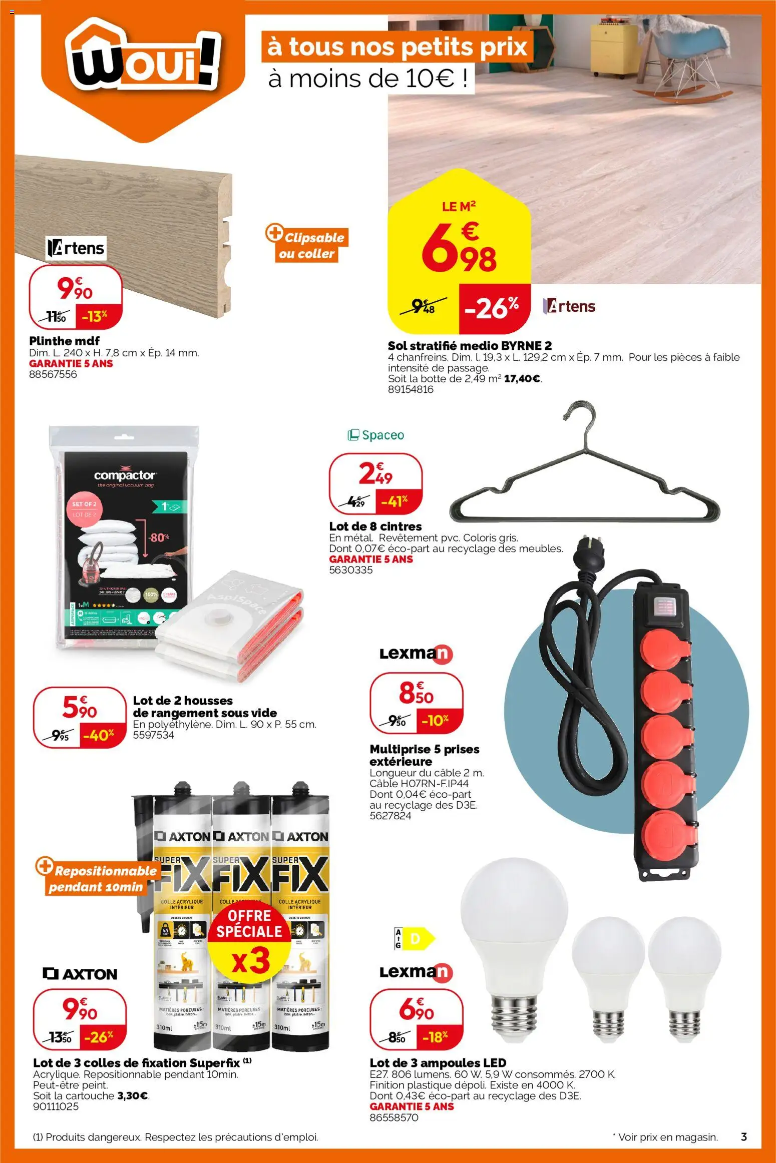 {H1} | Page: 3 | Produits: Câble, Prises, Cartouche, Thé