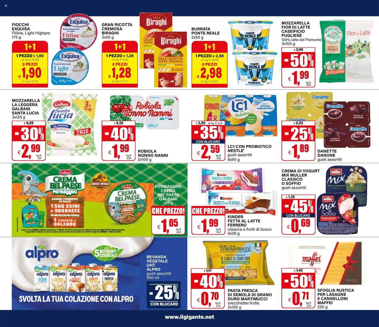 Volantino Il Gigante del 21/09/2026 | Pagina: 9 | Prodotti: Mozzarella, Latte, Semola, Lasagne