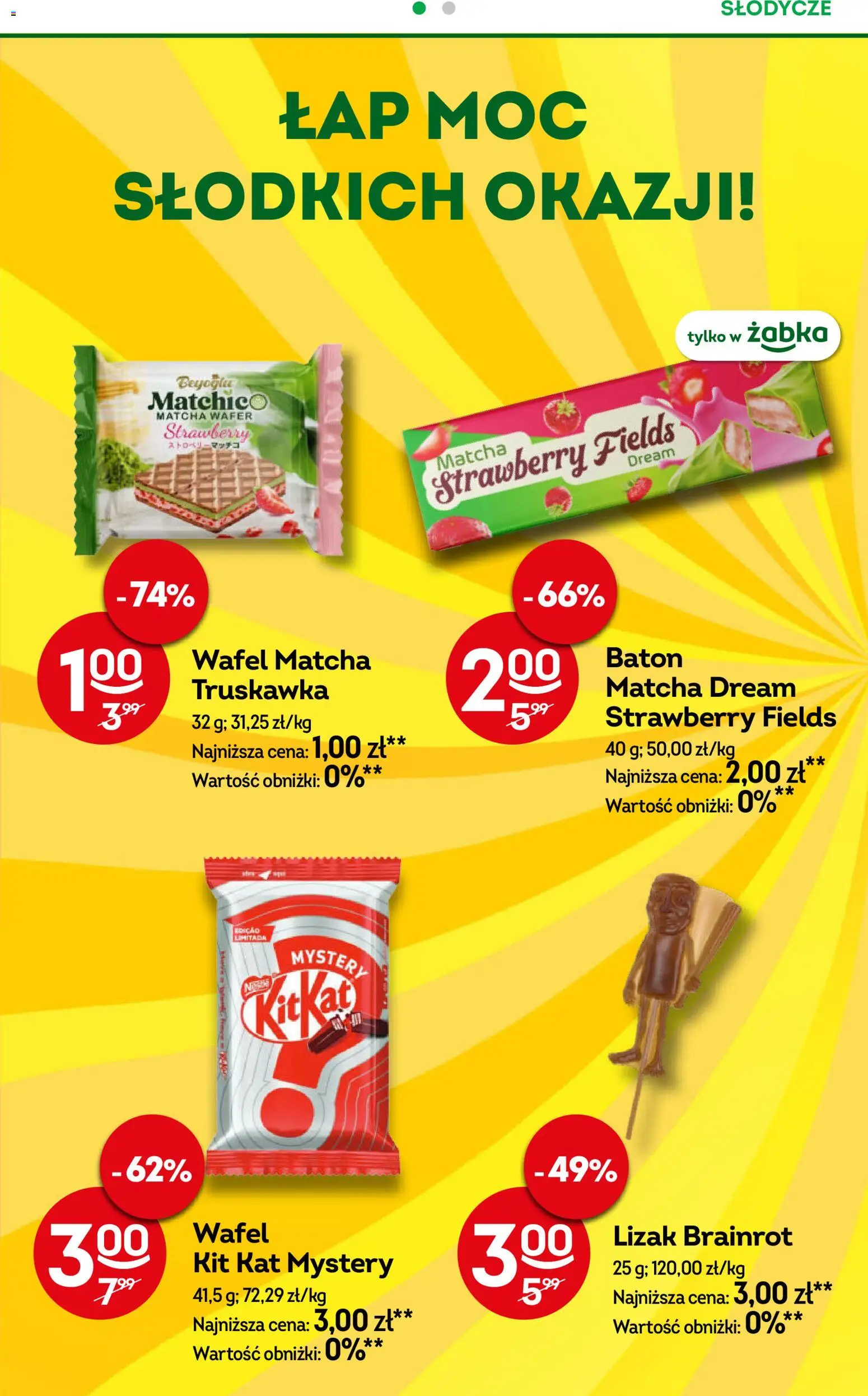 Żabka gazetka od 10.08.2026 | Strona: 78 | Produkty: Słodycze, Baton, Matcha