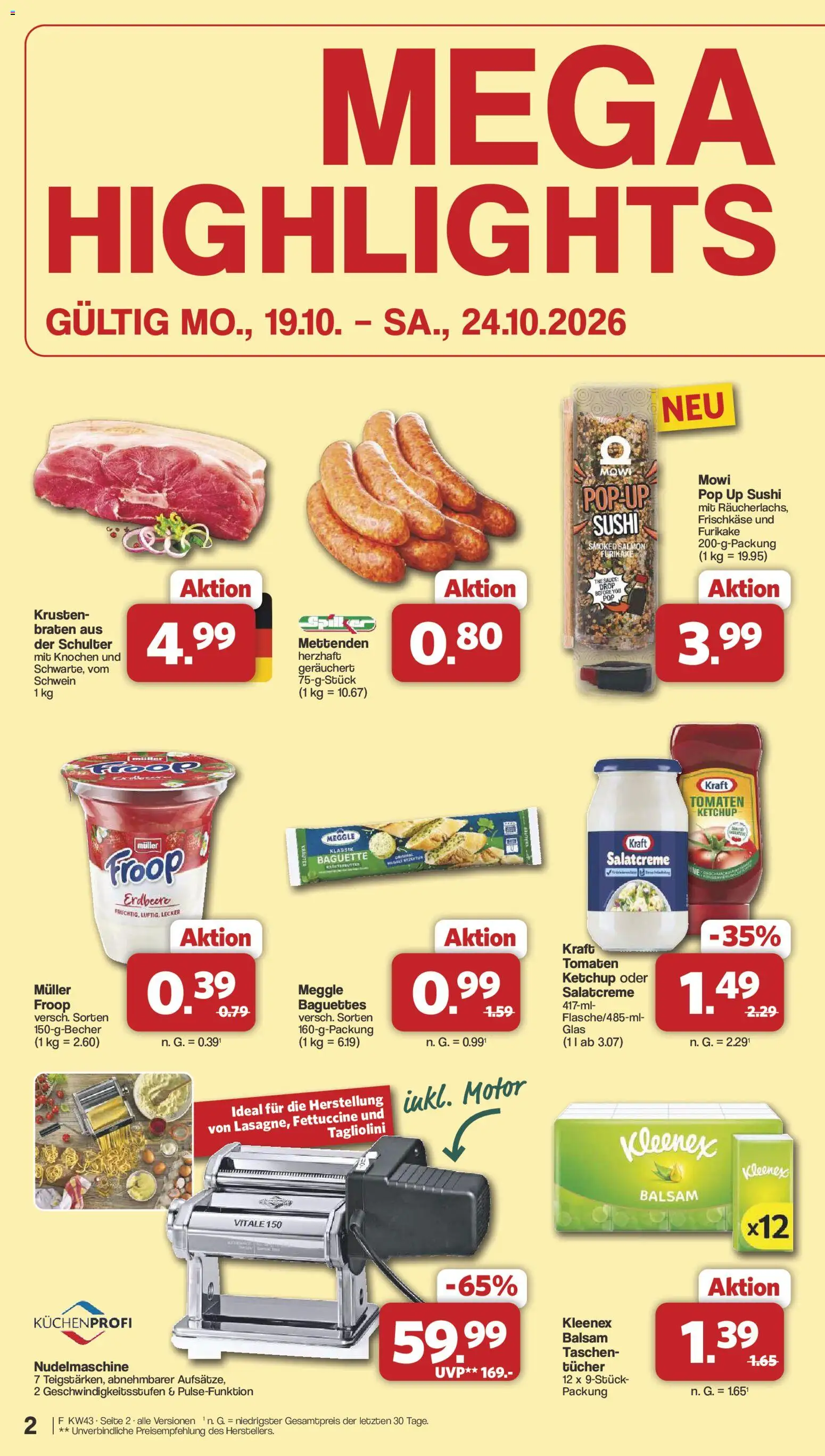 Famila Nordwest Prospekt – gültig ab 19.10.2026 | Seite: 2 | Produkte: Froop, Taschen, Tomaten, Frischkase