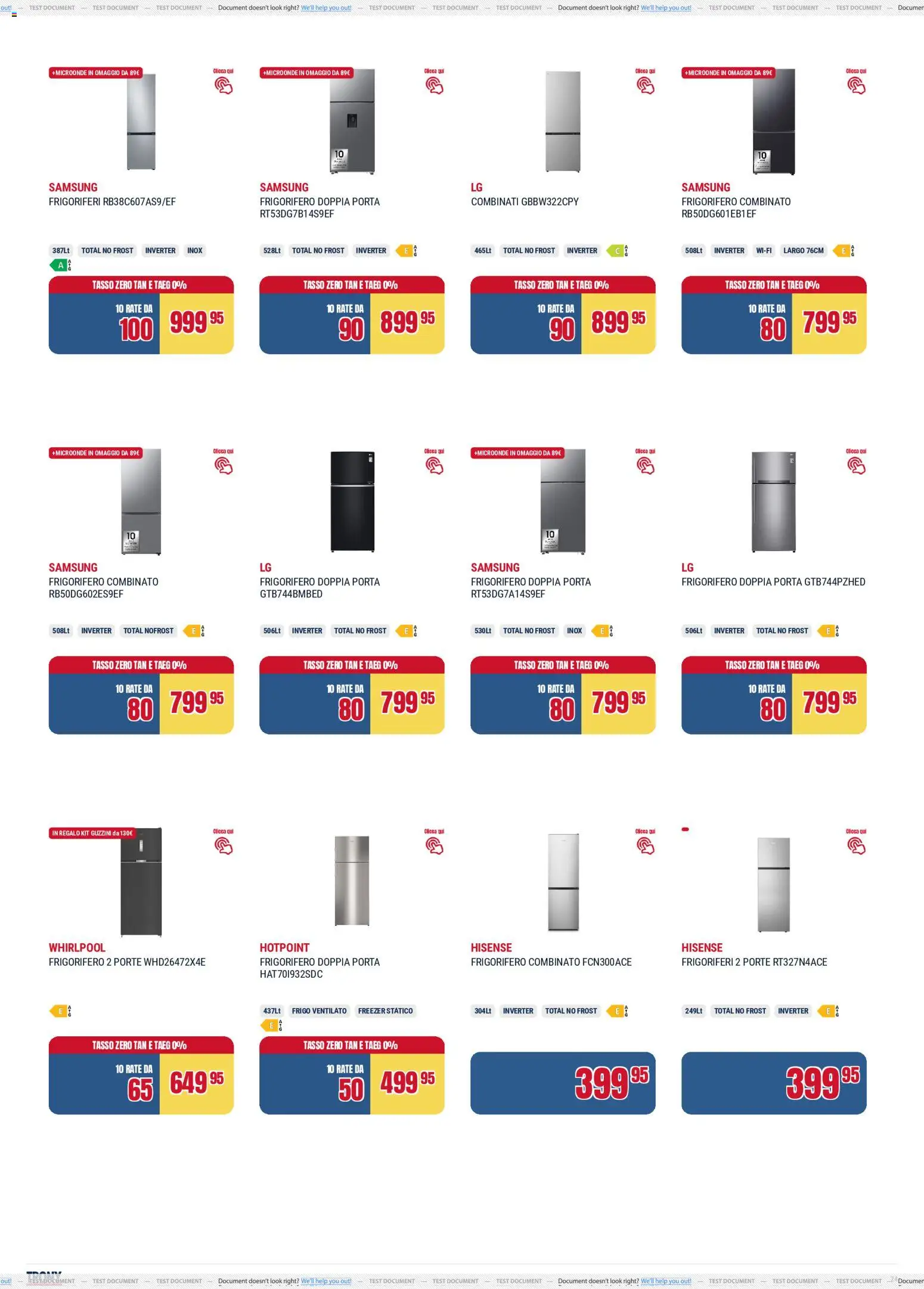 Volantino Trony del 21.05.2026 | Pagina: 24 | Prodotti: Freezer, Frigorifero, Frigorifero combinato, Samsung