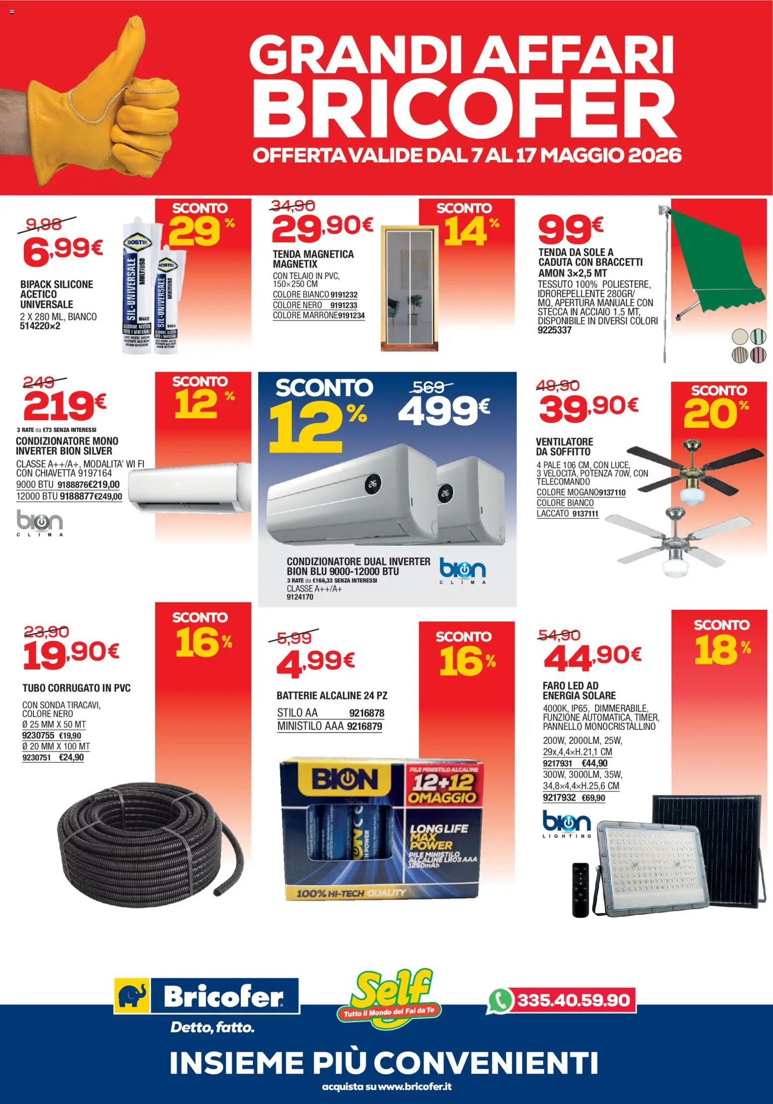 Volantino Self del 07.05.2026 | Pagina: 4 | Prodotti: Pile, Tenda da sole, Silicone, Batterie