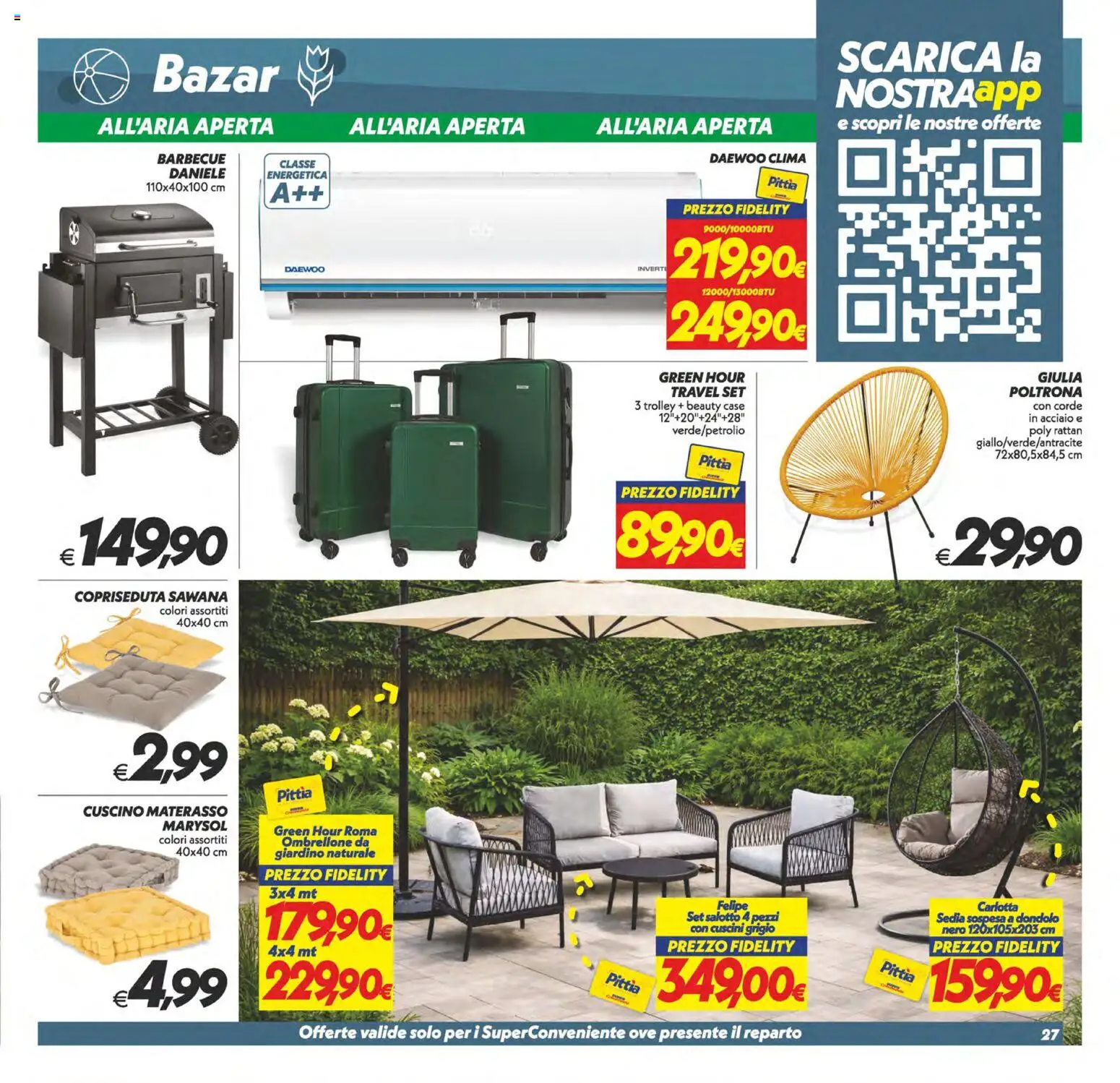 Volantino SuperConveniente del 07.04.2026 | Pagina: 27 | Prodotti: Dondolo, Barbecue, Trolley, Sedia