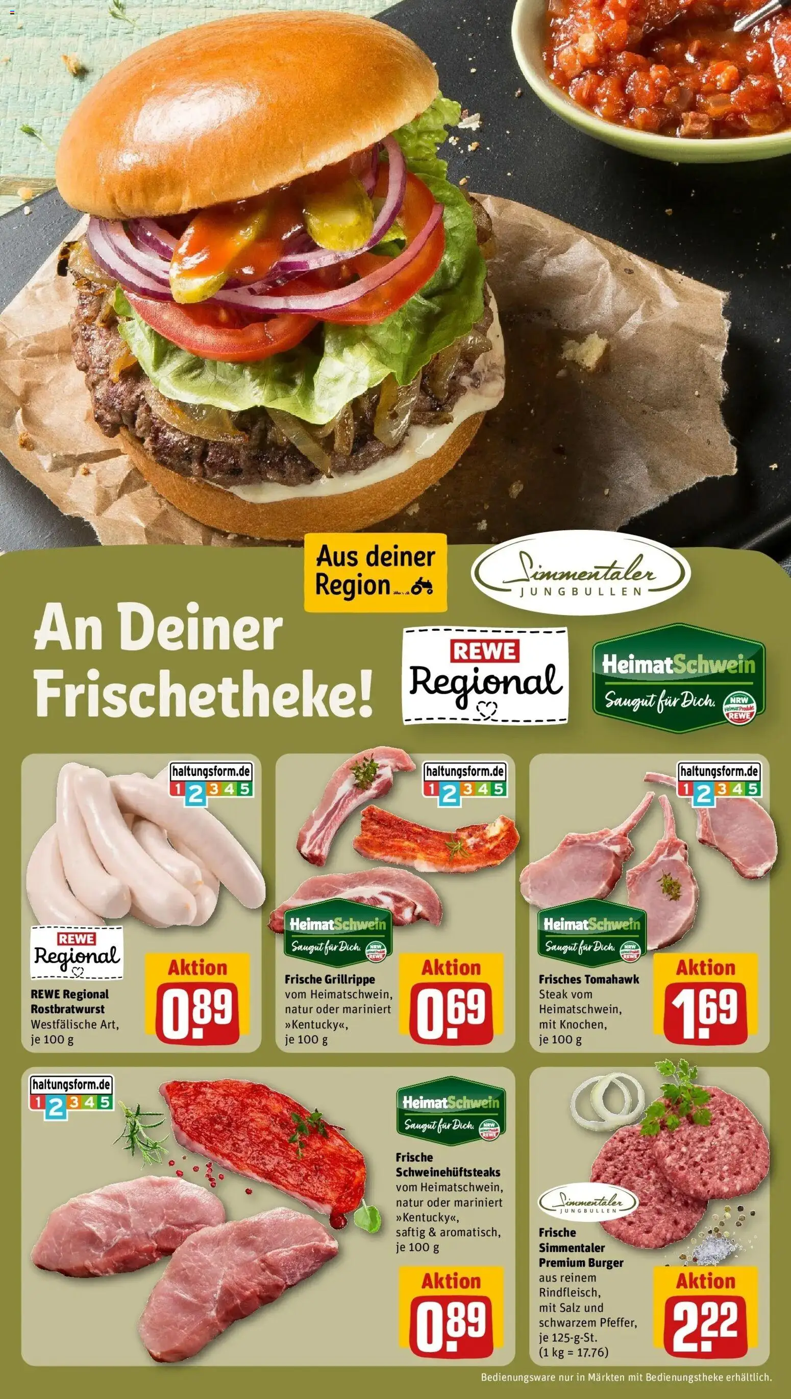 Rewe Prospekt Unna – gültig ab 01.06.2026 | Seite: 10 | Produkte: Burger, Salz, Pfeffer, Steak