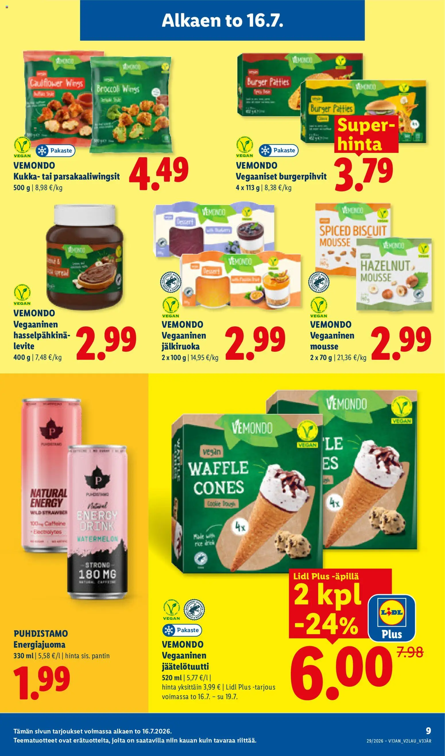 Lidl tarjoukset – voimassa 16/07/2026 alkaen | Sivu: 13 | Tuotteet: Mousse, Energiajuoma