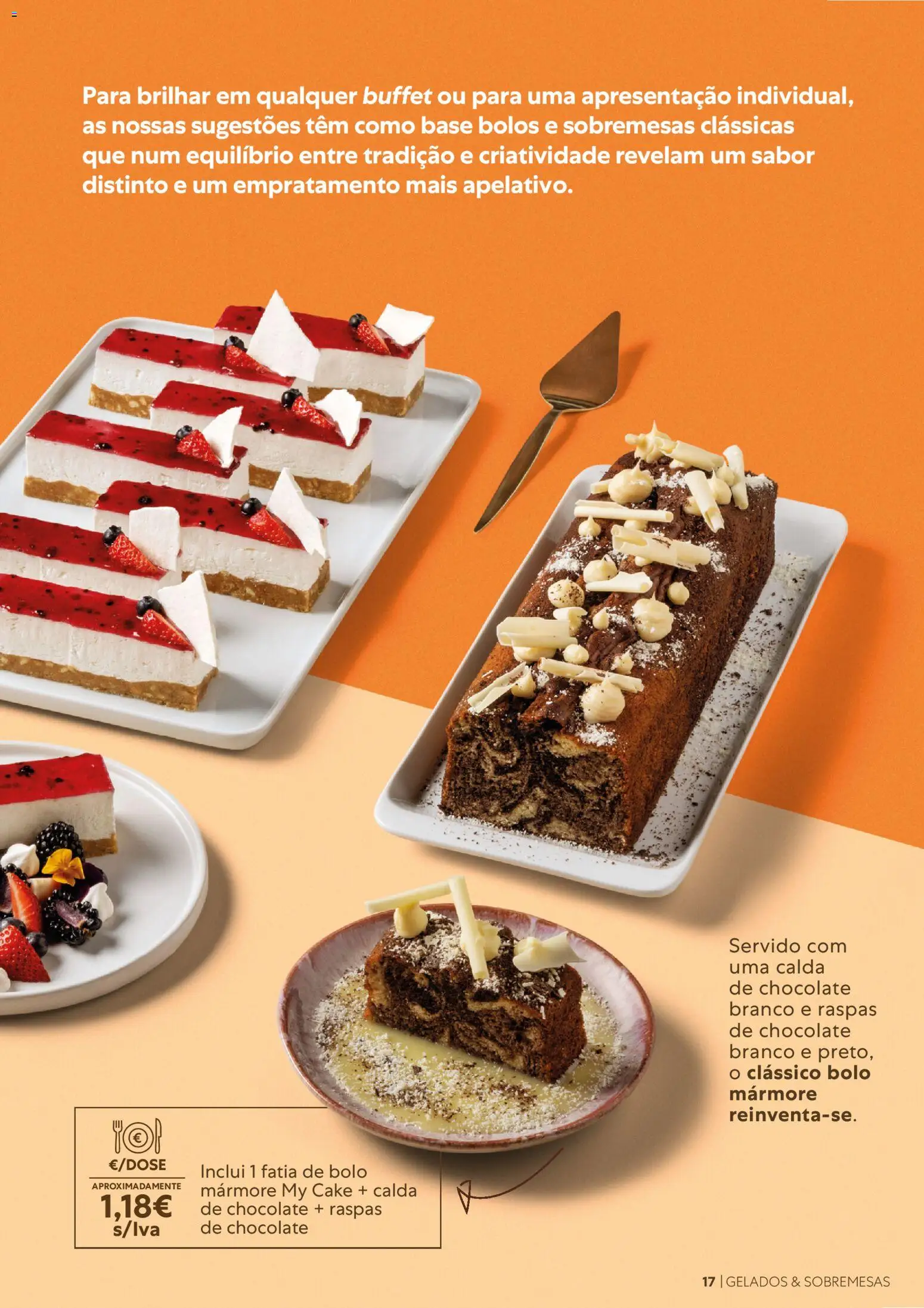 Recheio Catálogo de Gelados  Sobremesas │ válido de 26/06/2026 | Página: 17 | Produtos: Chocolate branco, Bolo, Sobremesas, Base