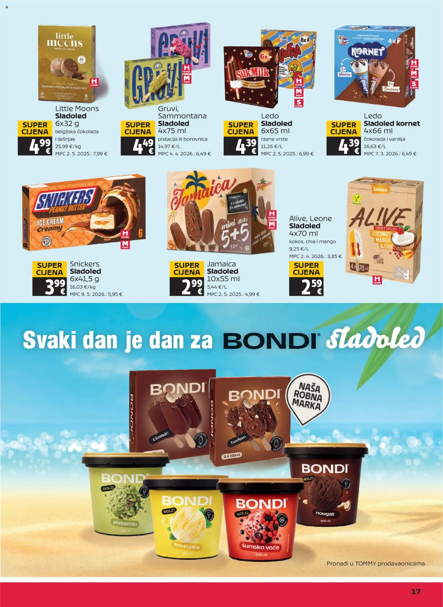 Tommy katalog | vrijedi od 05.06.2026 | Stranica: 17 | Proizvodi: Snickers, Mango, Badem, Kornet