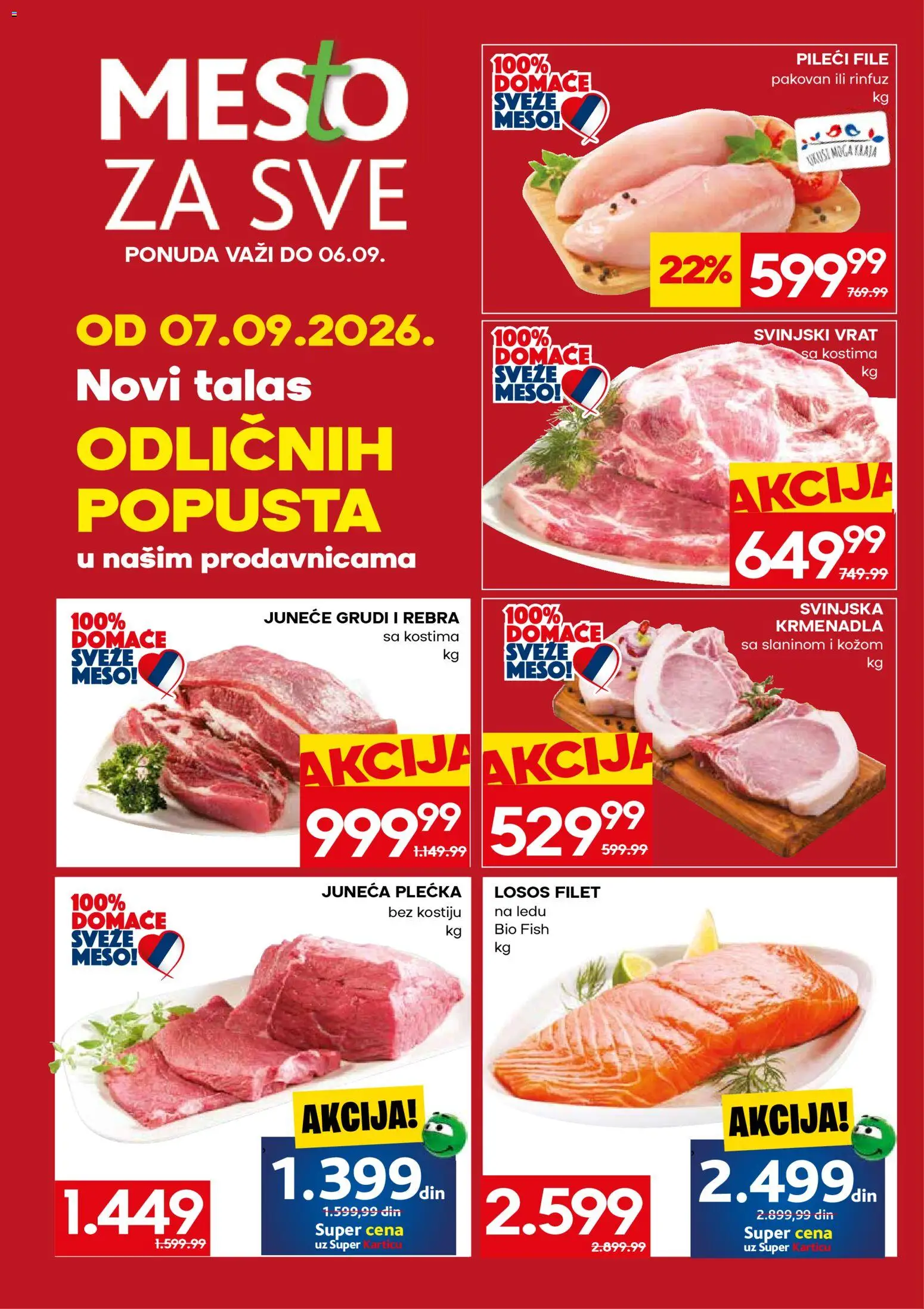 Mercator katalog - važi od 31.08.2026 | Strana: 6 | Proizvode: Pileći file, Filet, Krmenadla, Meso