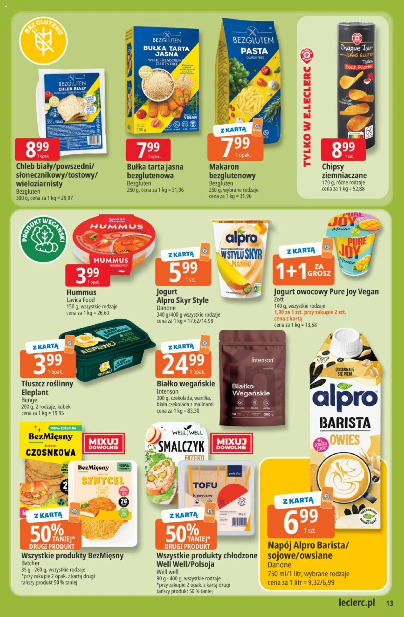E.Leclerc gazetka od 28.07.2026 | Strona: 13 | Produkty: Alpro, Bułka tarta, Jogurt, Chleb