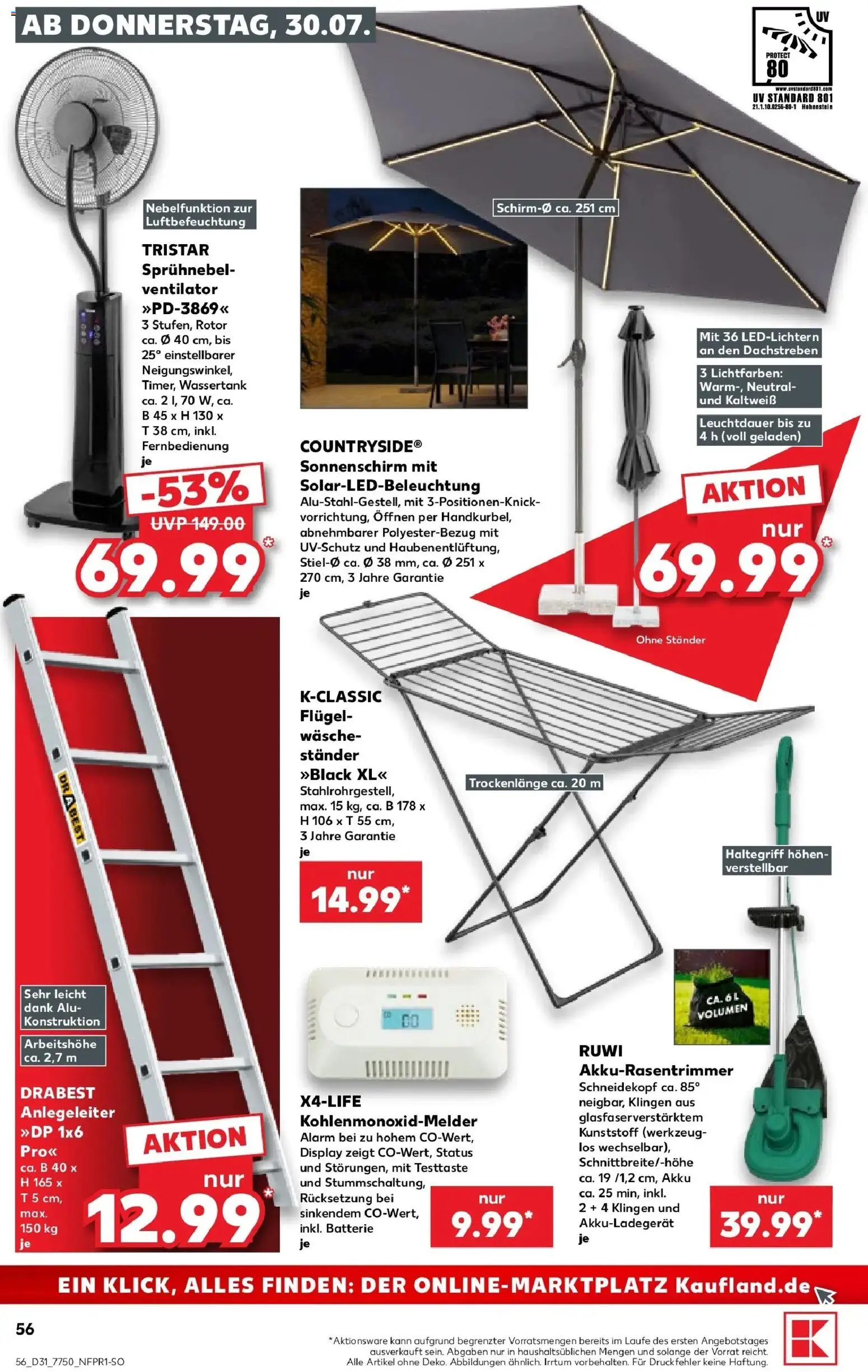 Kaufland Prospekt Weiden In Der Oberpfalz – gültig ab 30.07.2026 | Seite: 56 | Produkte: Ventilator, Batterie, Sonnenschirm