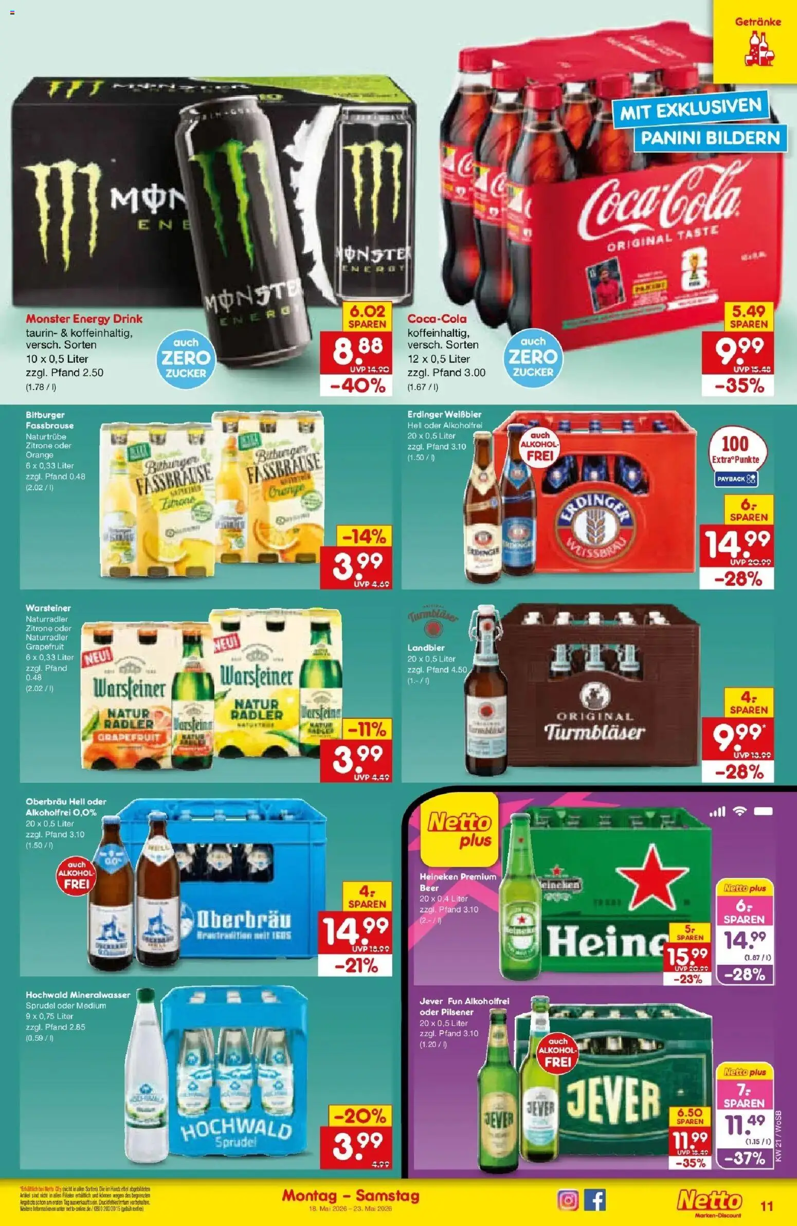 Netto Marken-Discount Prospekt Mannheim	 – gültig ab 17.05.2026 | Seite: 11 | Produkte: Heineken, Monster, Grapefruit, Zitrone