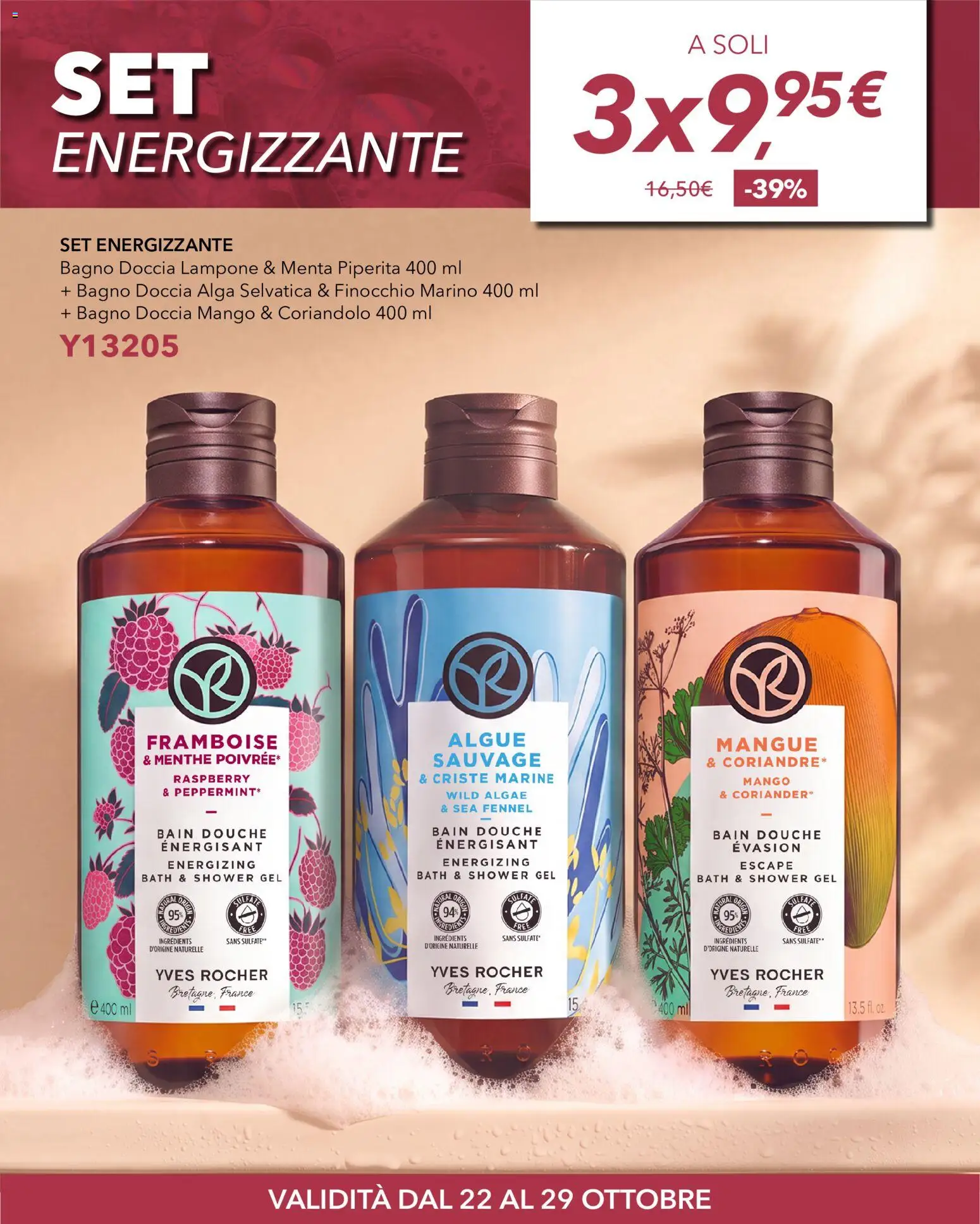 Volantino Yves Rocher del 22/10/2026 | Pagina: 4 | Prodotti: Mango, Lampone, Menta, Doccia